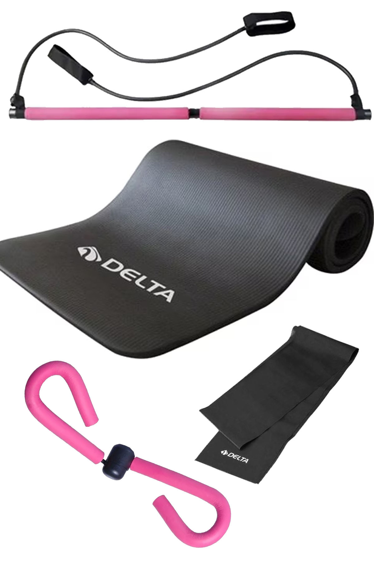 Pilates Seti – Jimnastik Çubuğu Kalın 15 mm Kaymaz Mat Direnç Pil