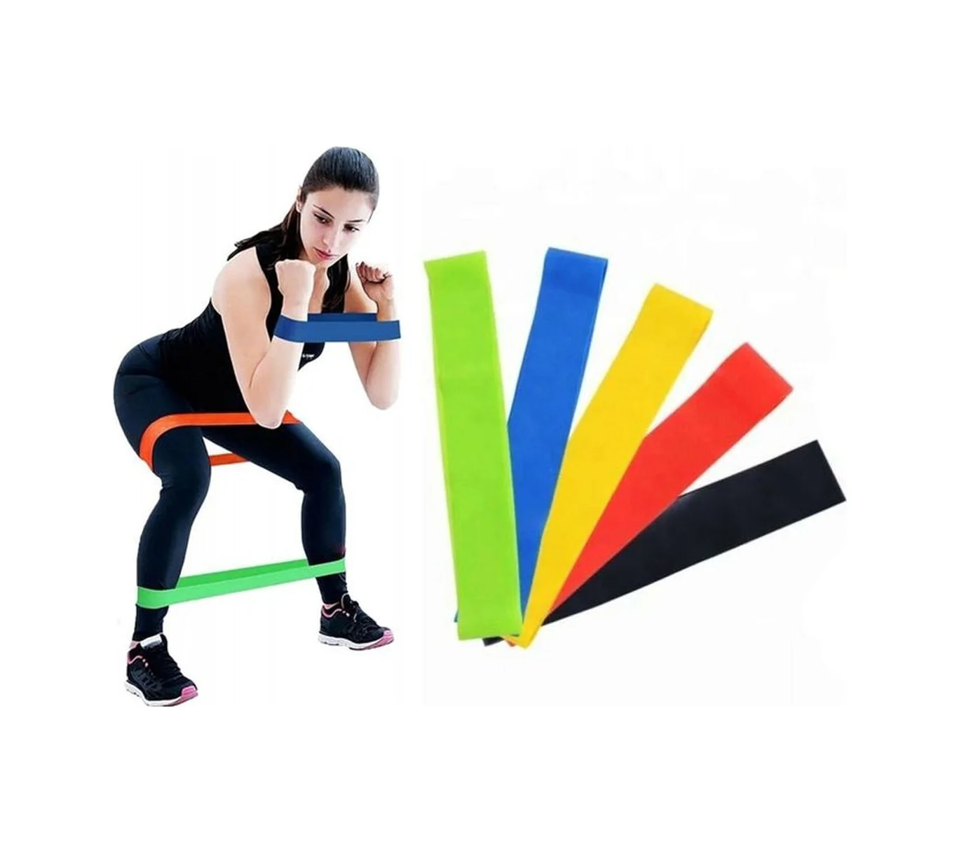 Pilates Squat Aerobik Direnç Lastiği 5 Li Paket Diğer