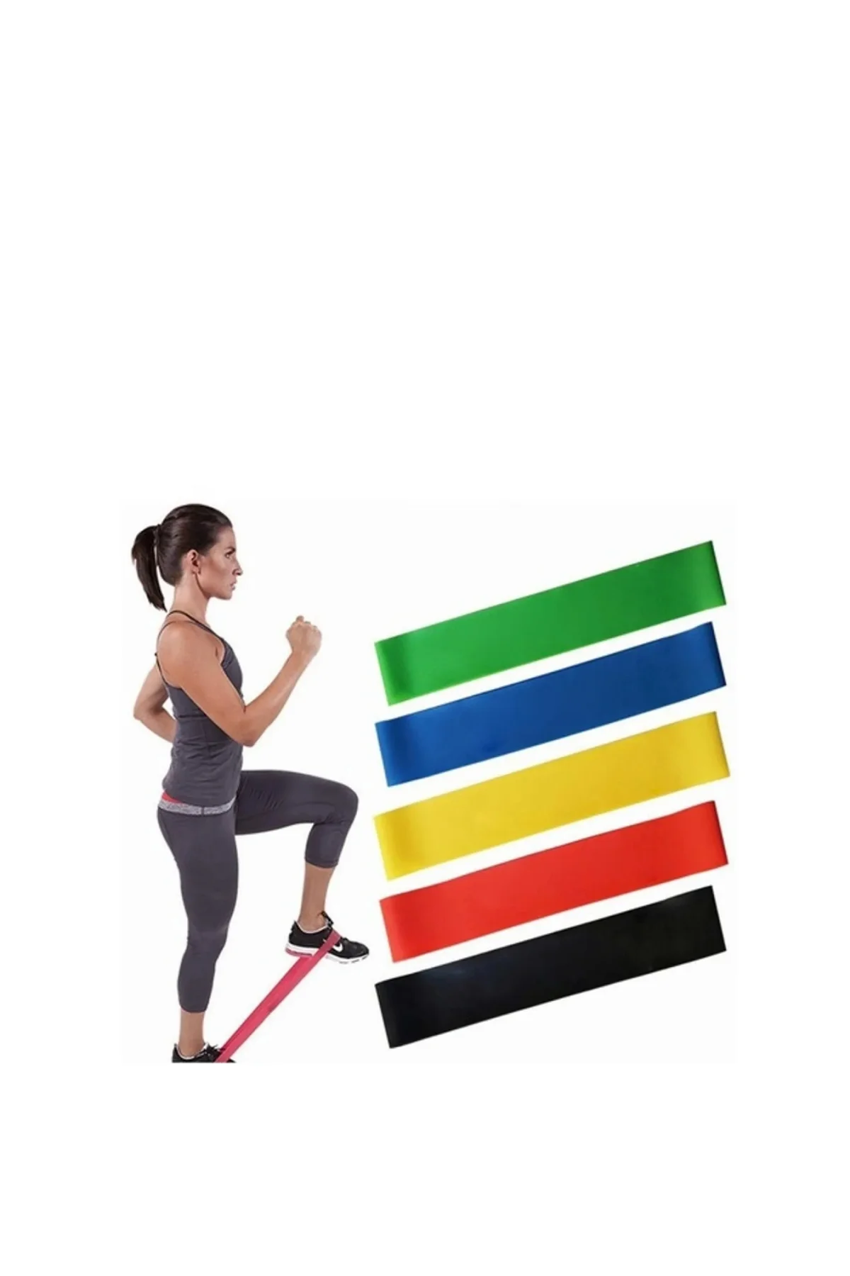 Pilates Ve Fitness Direnç Bandı Egzersiz İçin Esnek Güçlendirme L