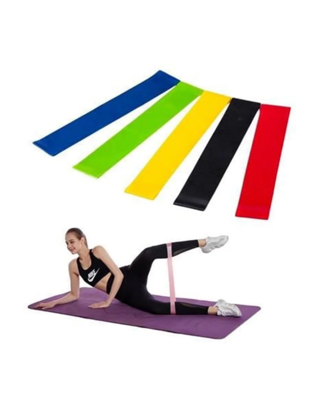 Pilates ve Fitness Direnç Bandı Egzersiz İçin Esnek Güçlendirme Lastiği