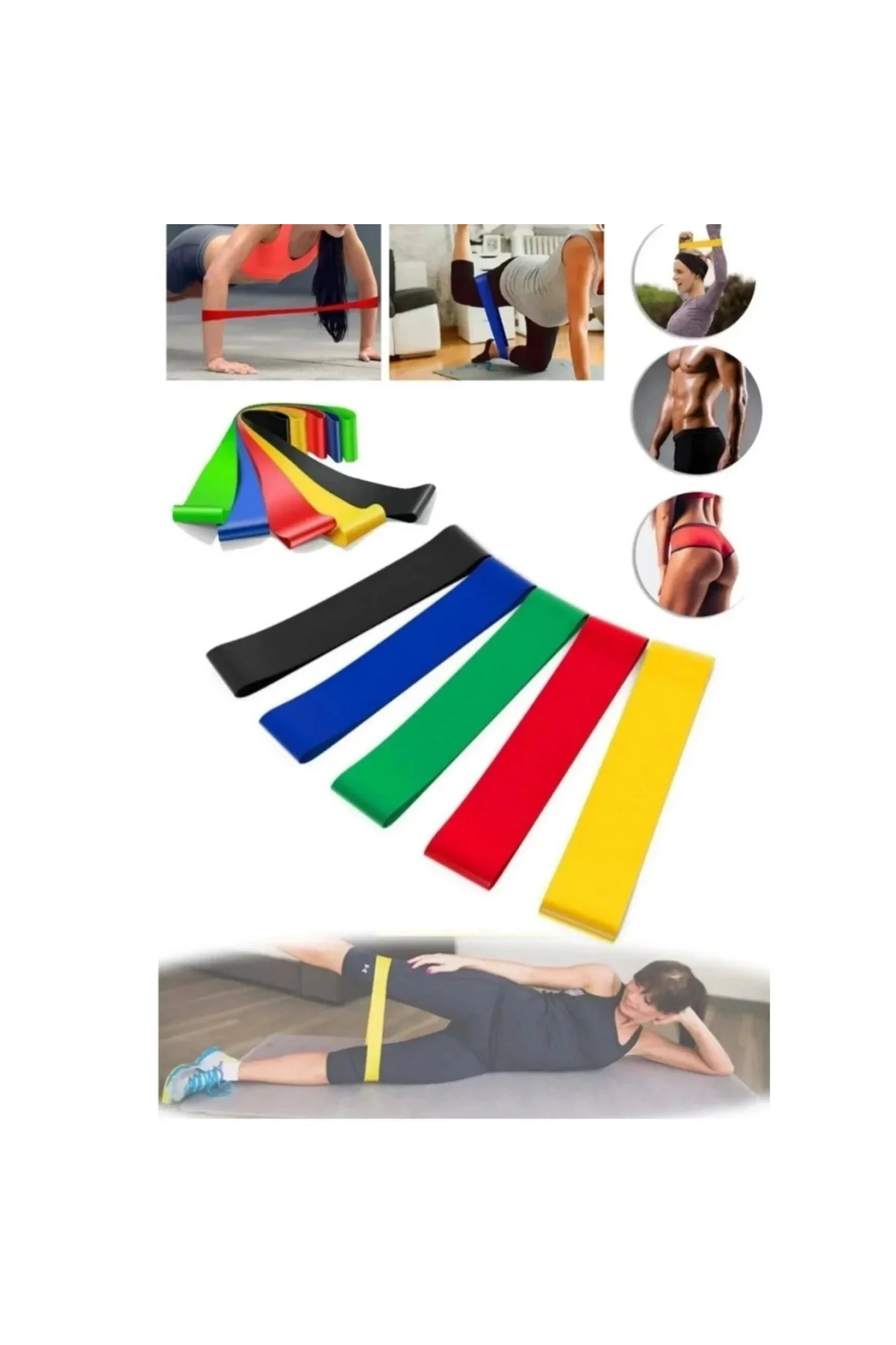 Pilates Ve Fitness Direnç Bandı Egzersiz İçin Esnek Güçlendirme L