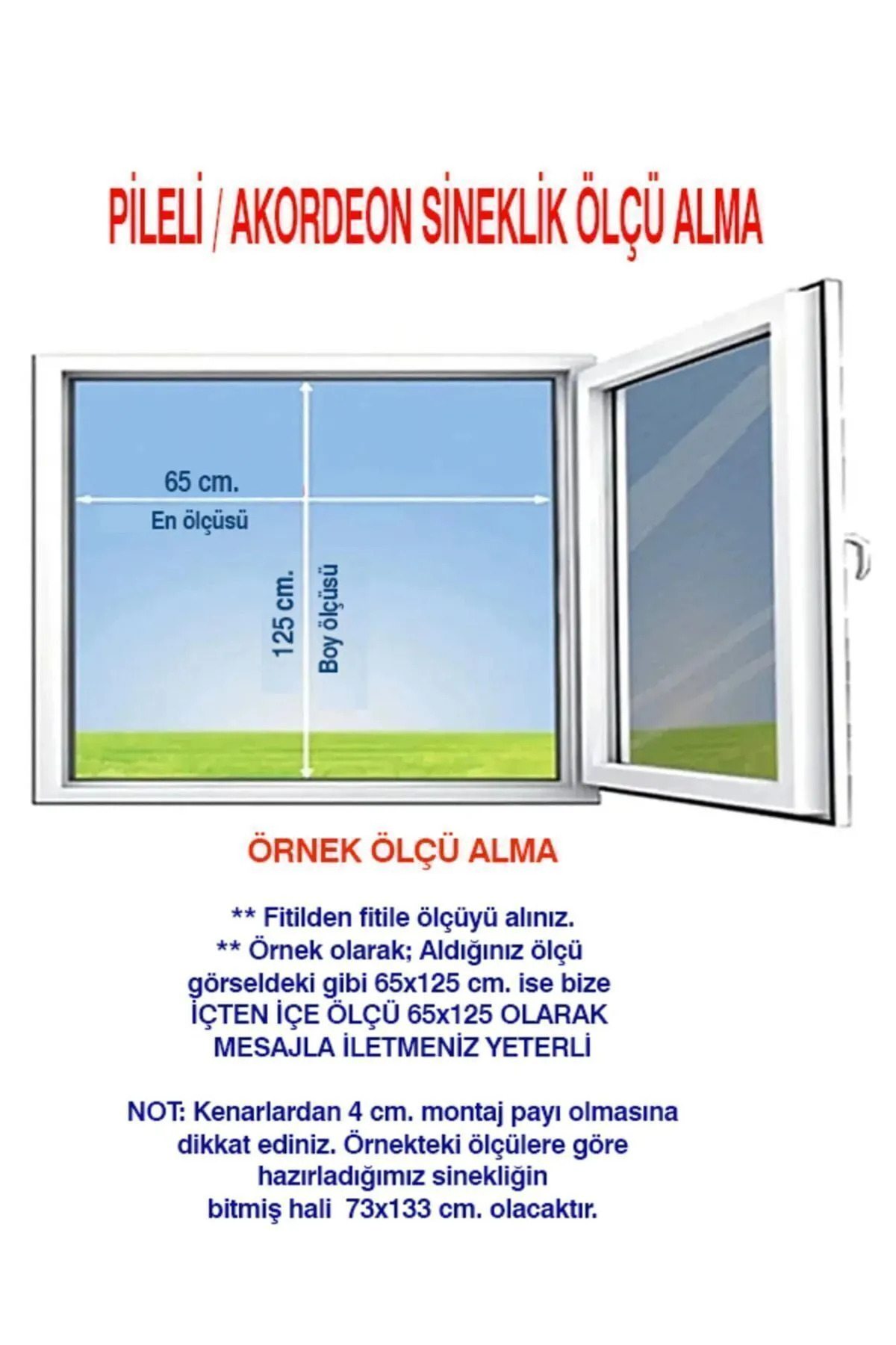 Güral Pileli Sineklik Sistemleri Pileli Plise Sürgülü Akordiyon Katlanir Pencere Sinekliği Beyaz 7
