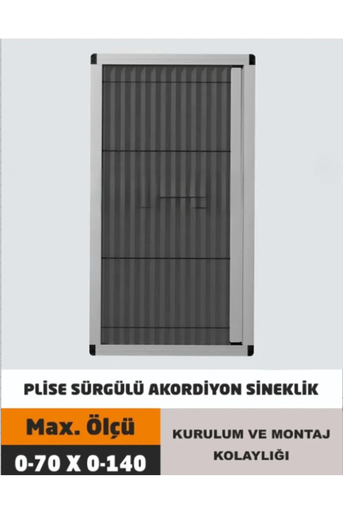 Pileli Plise Sürgülü Akordiyon Katlanır Pencere Sinekliği BEYAZ 7