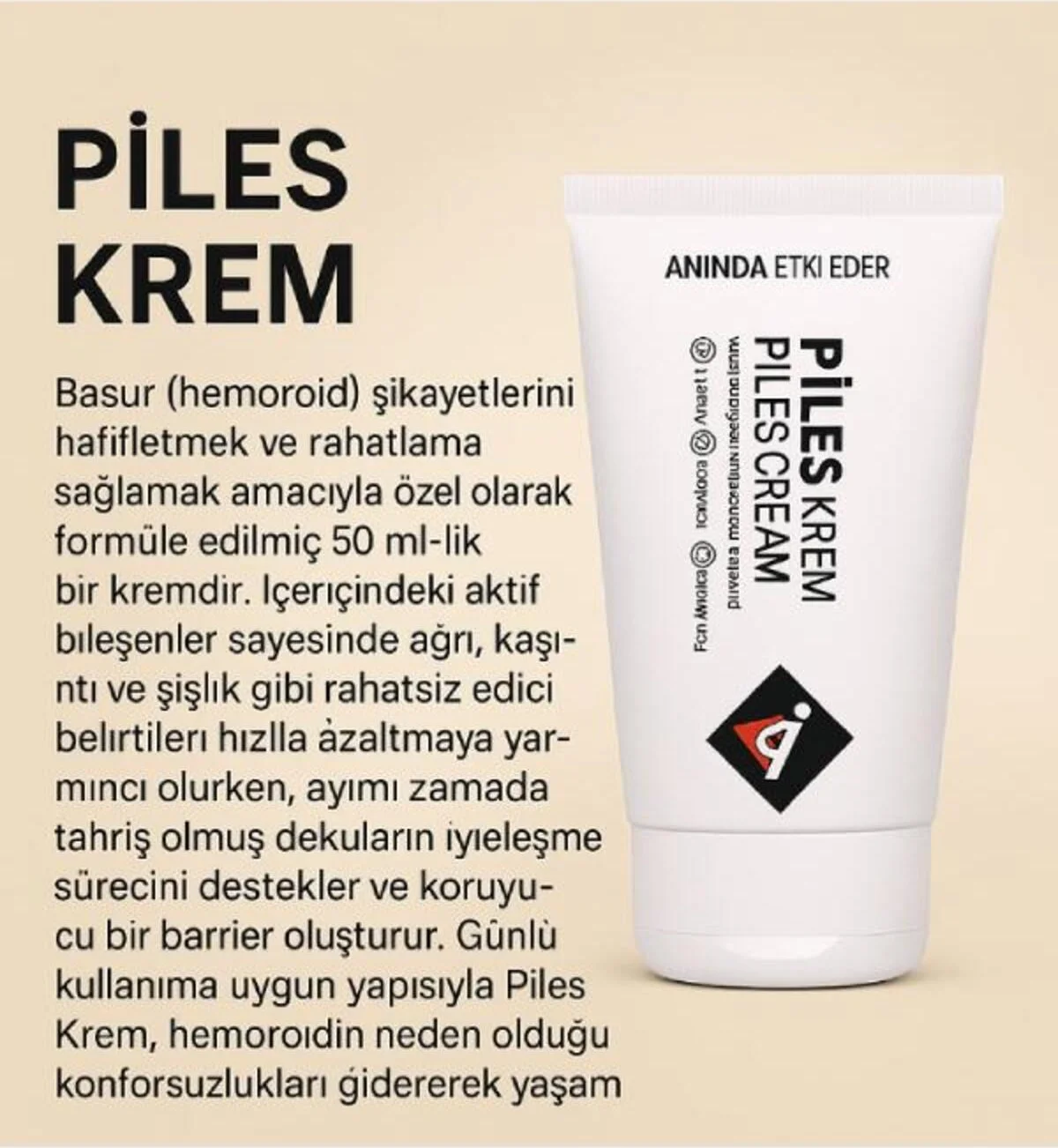 Piles Bakım Kremi - Hemoroid Rahatlatıcı Yeni Formül 50 ml x 2 Adet