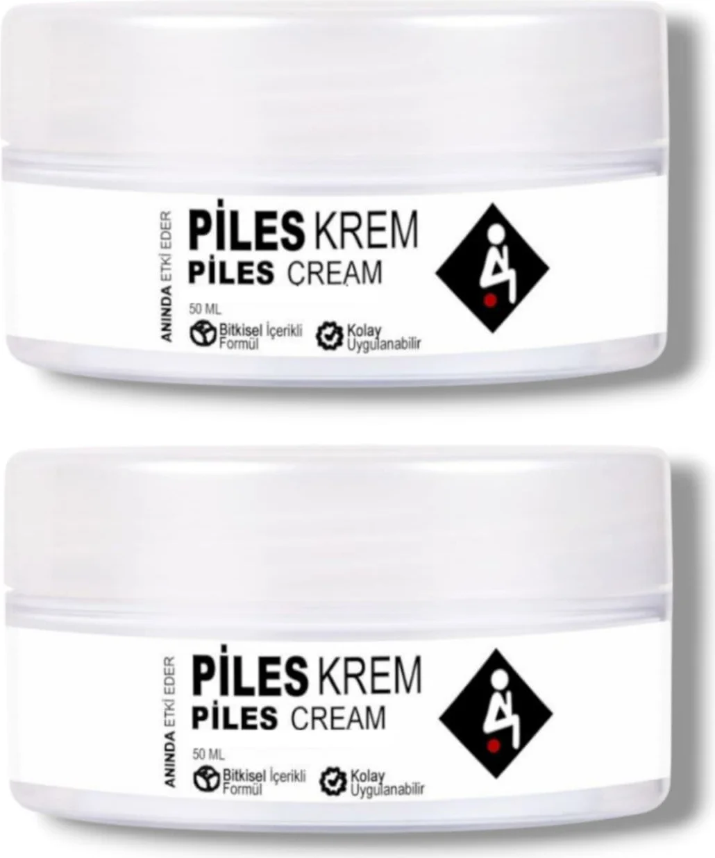 Piles Cream Bitkisel İçerikli Anında Etkili Bakım Kremi 50 ml x 2 Adet - Hemoroid Kremi