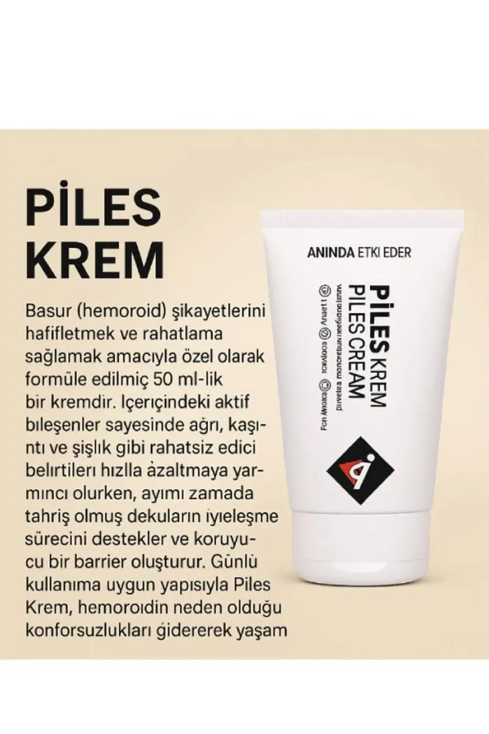 Piles Rahatlamanız İçin Yeni Formüllü Çözümünüz Bakım Kremi 50 ml