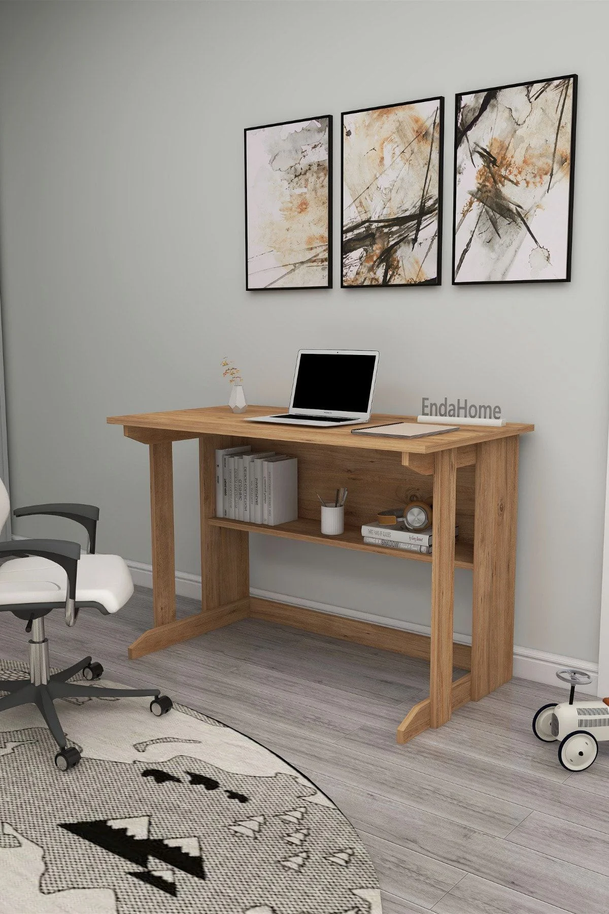 Pillar Kütüphaneli Geniş Çalışma Masası 100x56 Cm Çam Pillar Kütüphaneli Geniş Çalışma Masası 100x56 Cm Çam