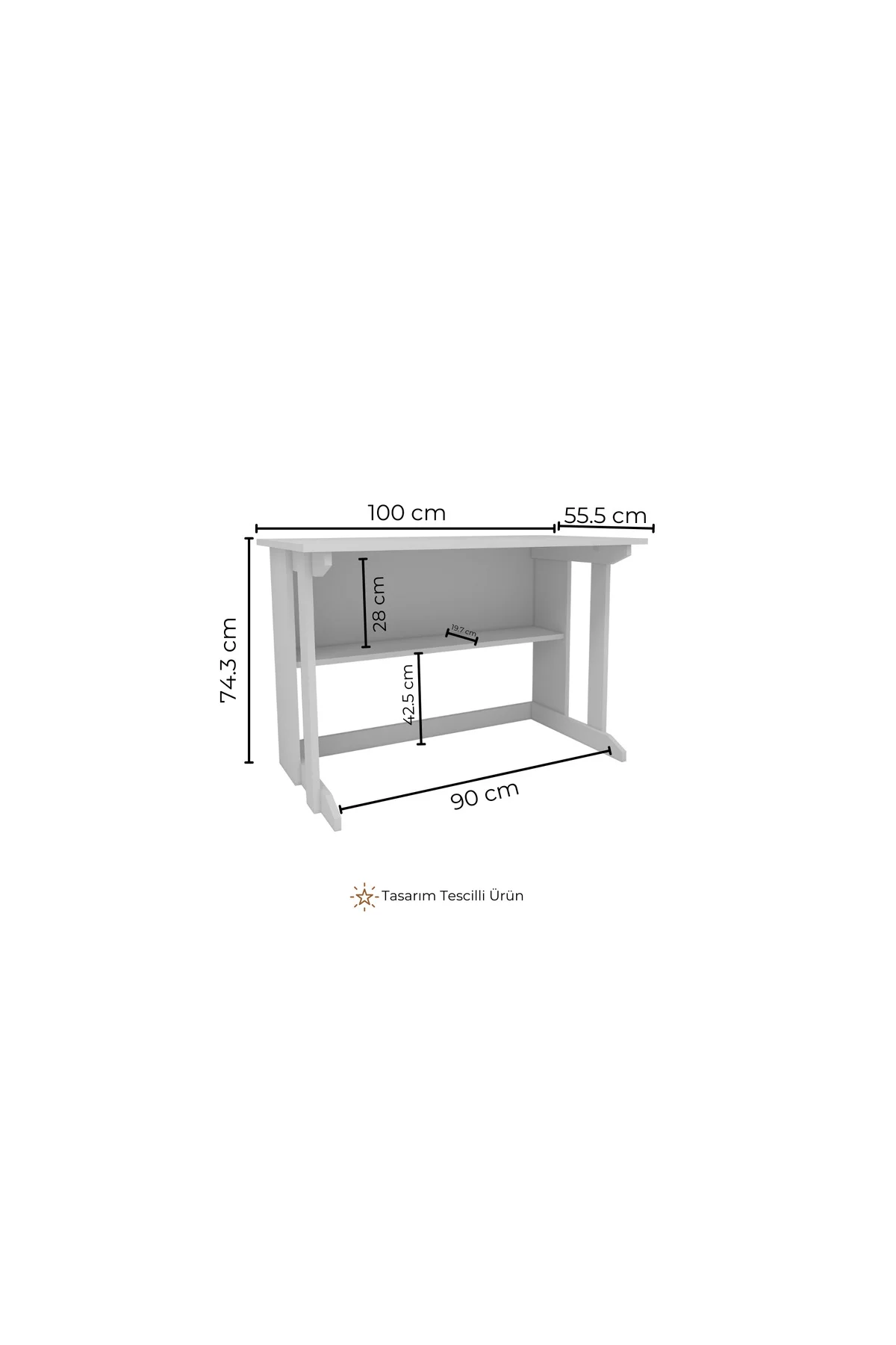 Pillar Kütüphaneli Geniş Çalışma Masası 100x56 Cm Çam Pillar Kütüphaneli Geniş Çalışma Masası 100x56 Cm Çam