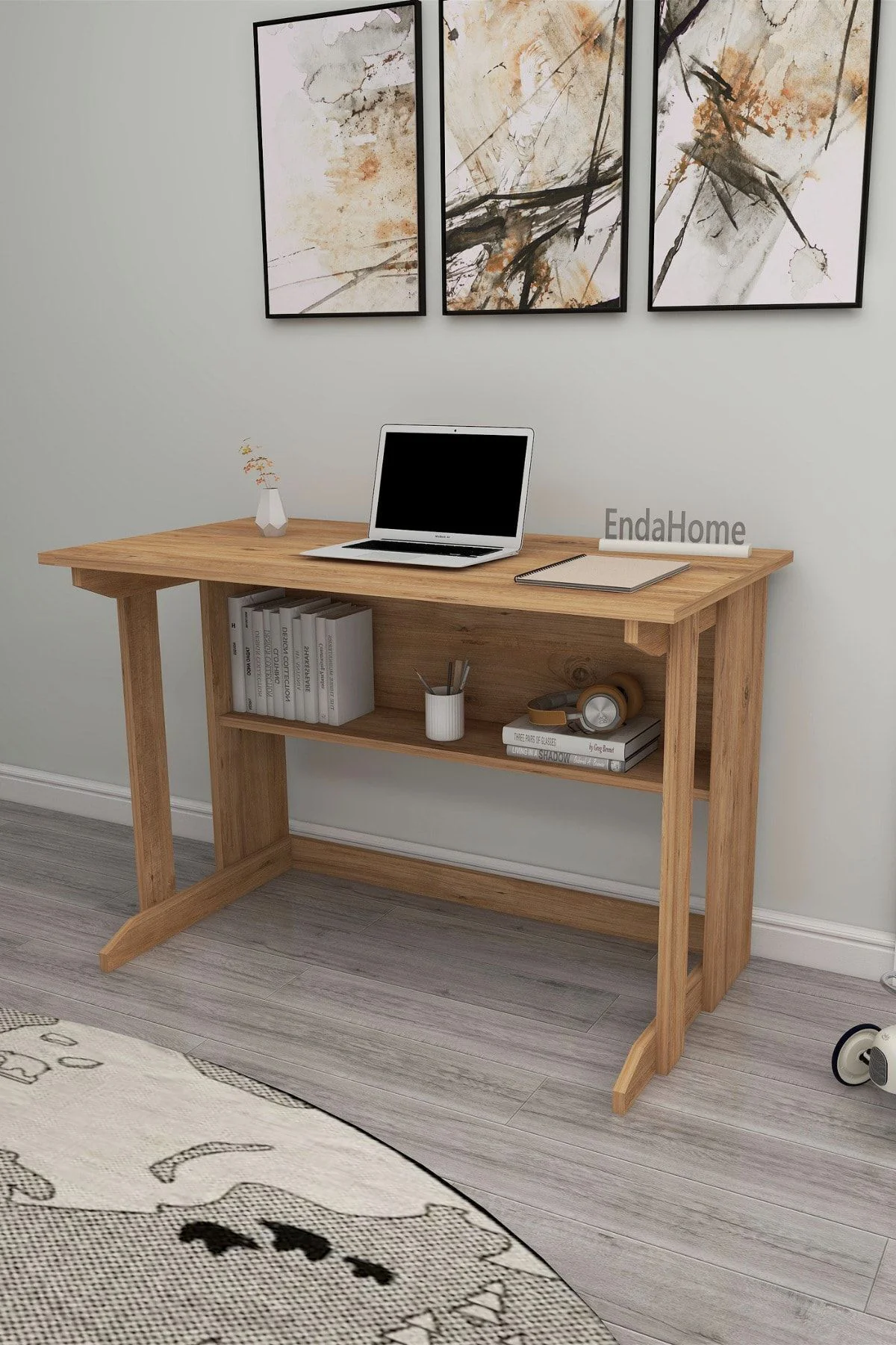 Pillar Kütüphaneli Geniş Çalışma Masası 100x56 Cm Çam Pillar Kütüphaneli Geniş Çalışma Masası 100x56 Cm Çam