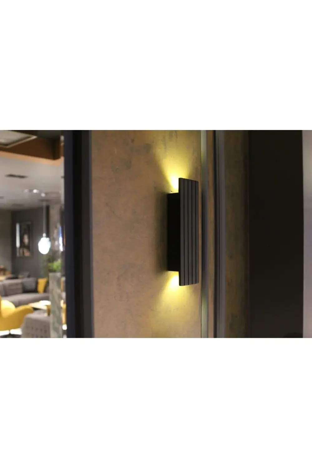 Pilli Dekoratif Duvar Aydınlatması Aplik Gece Lambası (SİYAH- GÜN