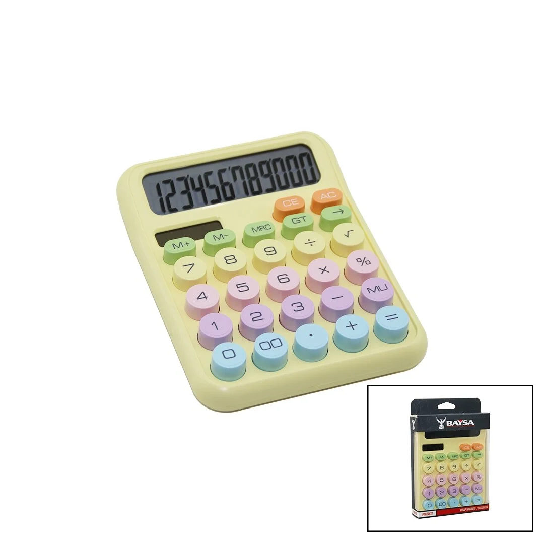 Pilli - Güneş Enerjili Daktilo Tuş Model=renkli 12 Haneli Hesap Makinesi 16x12x2cm 162gr Bx40 Fiyatı, Yorumları ve Özellikleri