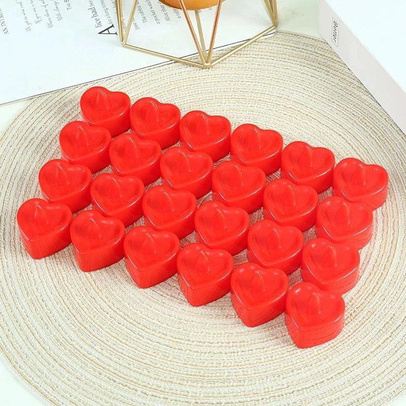 Pilli Kalp Mum 1.8cm 24'lü Paket - Ateşsiz Güvenli Dekoratif LED Mum Pilli Kalp Mum 1.8cm 24'lü Paket - Ateşsiz Güvenli Dekoratif LED Mum