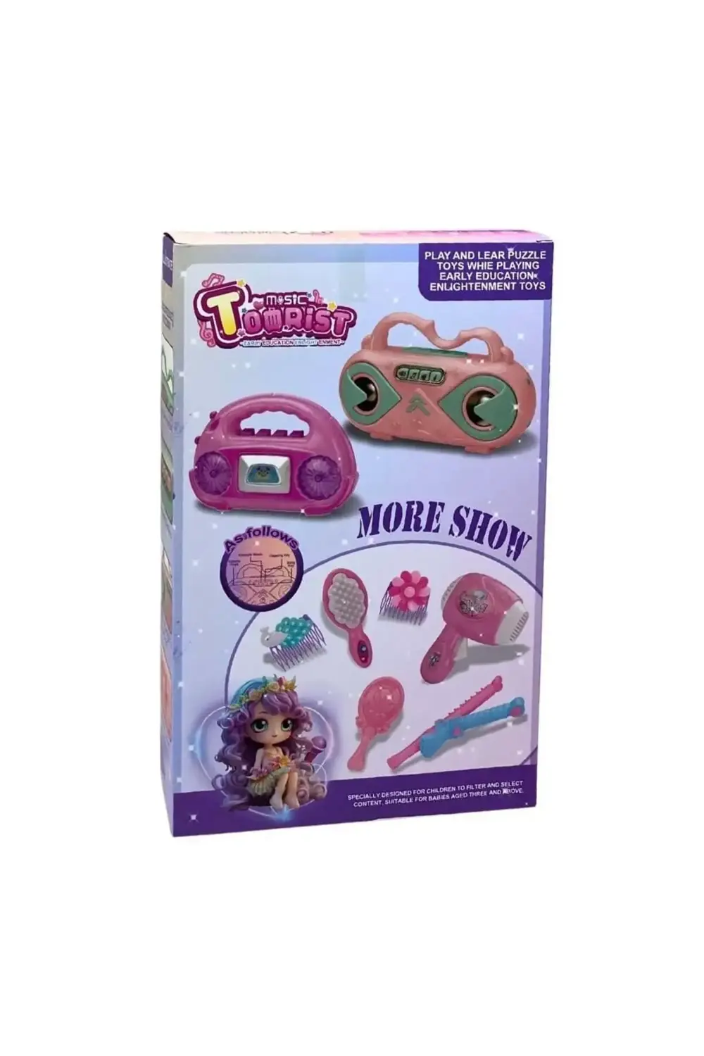 Pilli Sesli Müzikli Radyolu Güzellik Seti Kız Çocuk Evcilik Oyunc