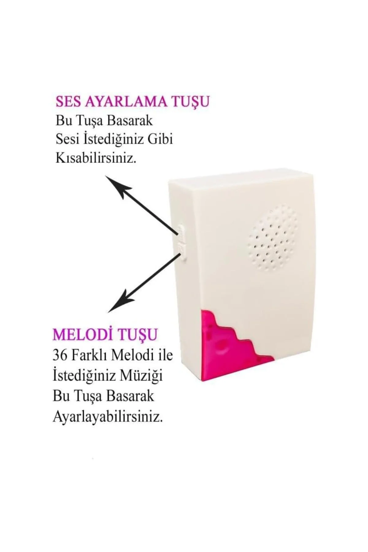 Pilli Uzaktan Kumandalı Zil Seti - Kablosuz Kapı Zili Wireless 36
