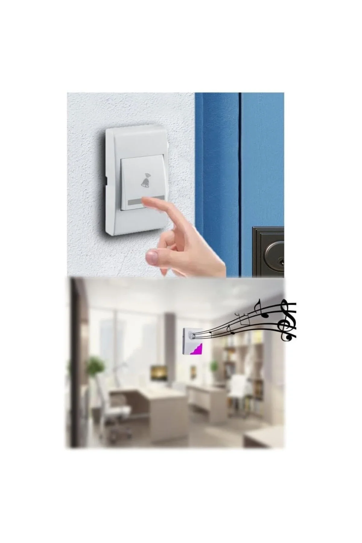 Pilli Uzaktan Kumandalı Zil Seti - Kablosuz Kapı Zili Wireless 36