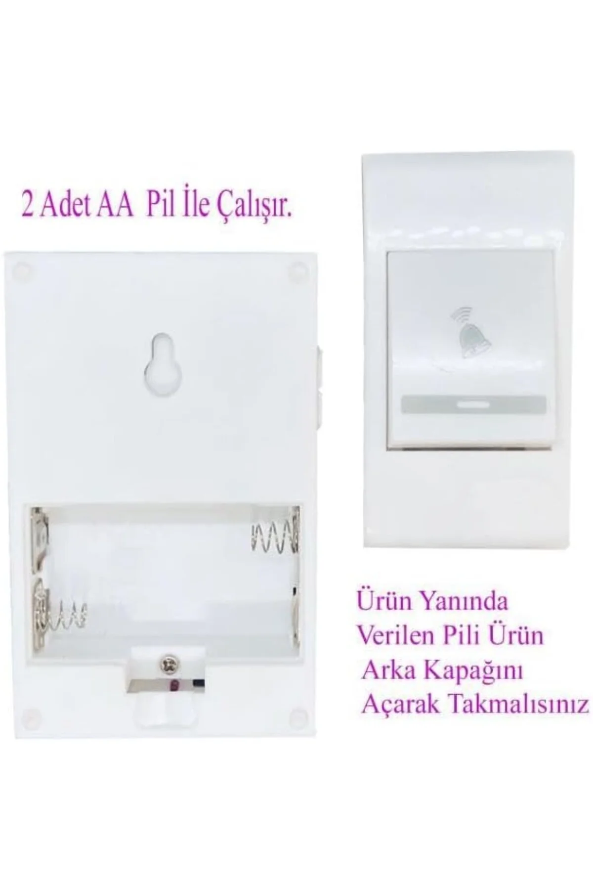 Pilli Uzaktan Kumandalı Zil Seti - Kablosuz Kapı Zili Wireless 36