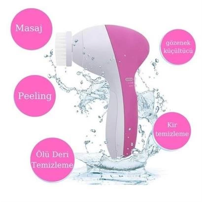 Pilli Yüz Cilt Temizleme Cihazı Siyah Nokta Peeling Fırça Seti Vü