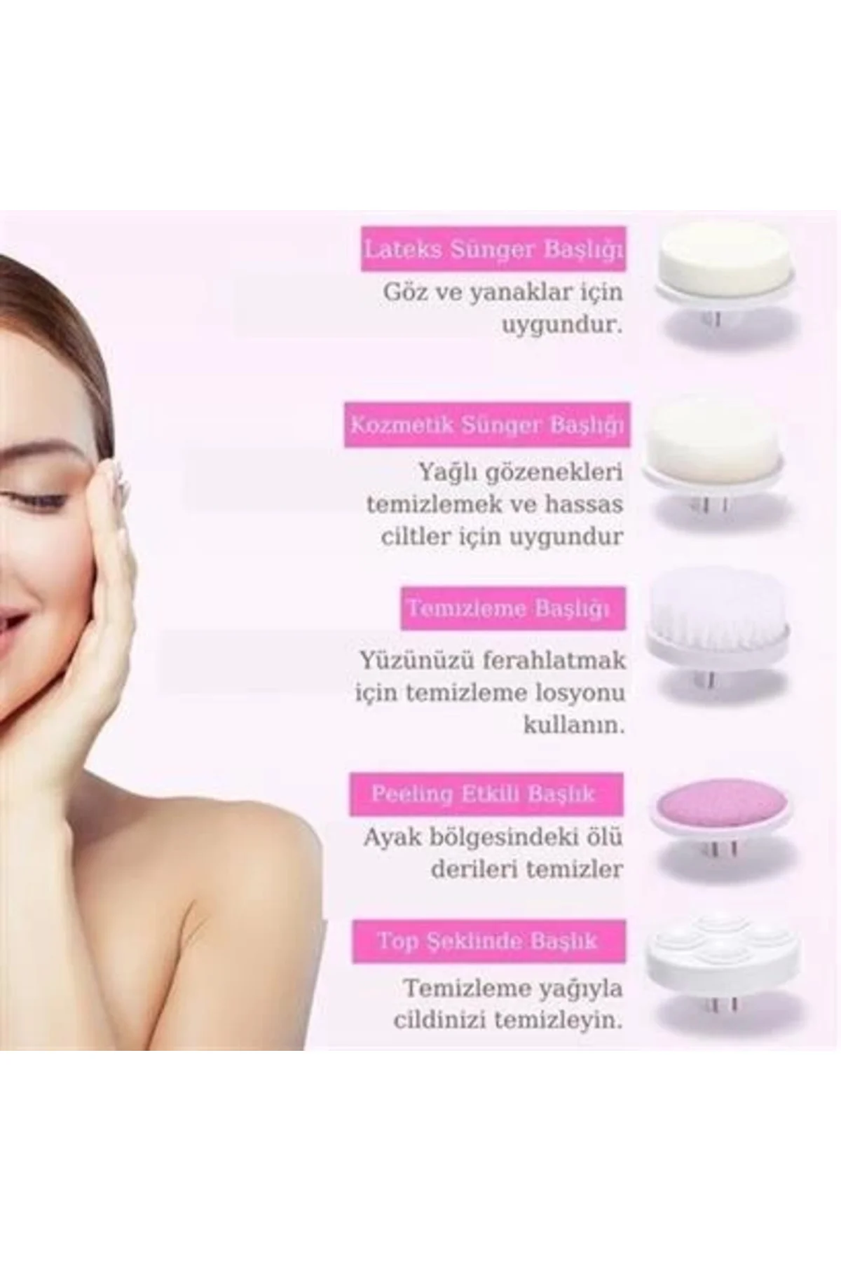 Pilli Yüz Cilt Temizleme Cihazı Siyah Nokta Peeling Fırça Seti Vü Pilli Yüz Cilt Temizleme Cihazı Siyah Nokta Peeling Fırça Seti Vü