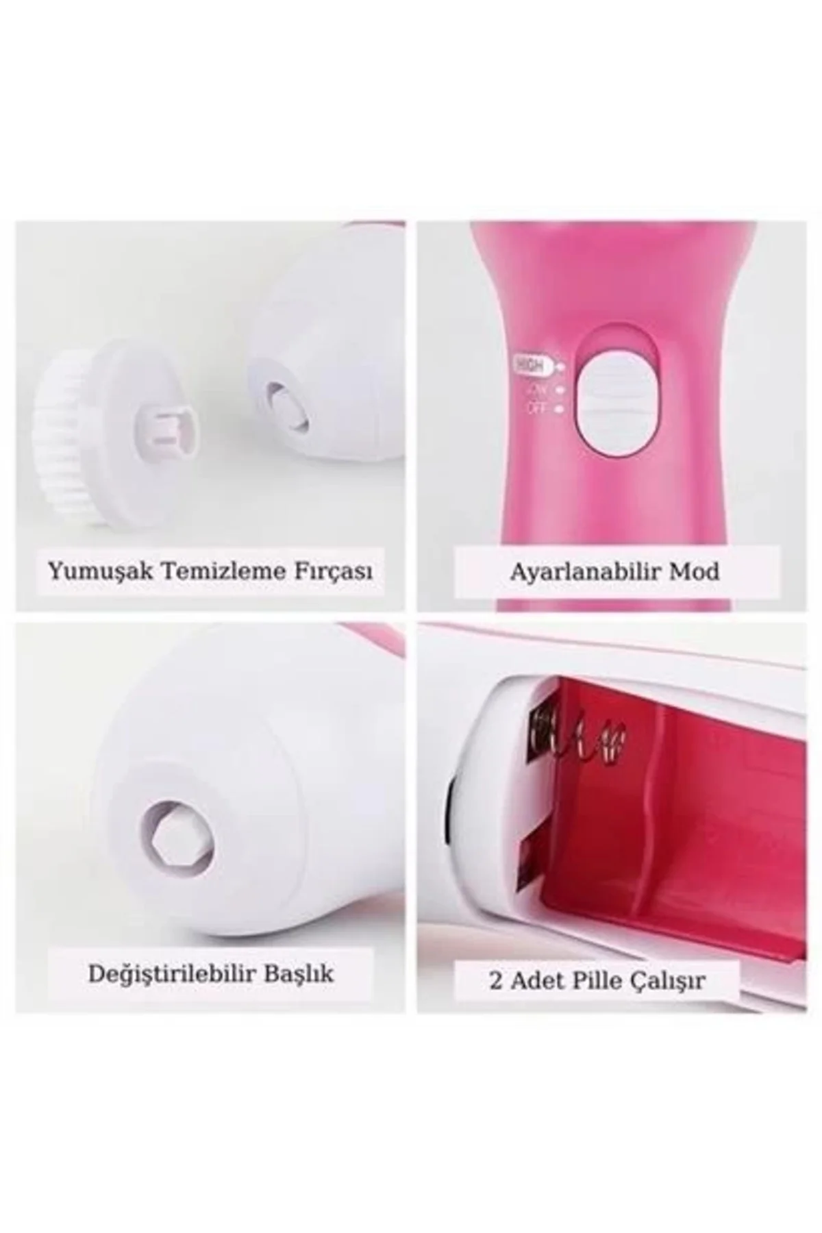 Pilli Yüz Cilt Temizleme Cihazı Siyah Nokta Peeling Fırça Seti Vü Pilli Yüz Cilt Temizleme Cihazı Siyah Nokta Peeling Fırça Seti Vü