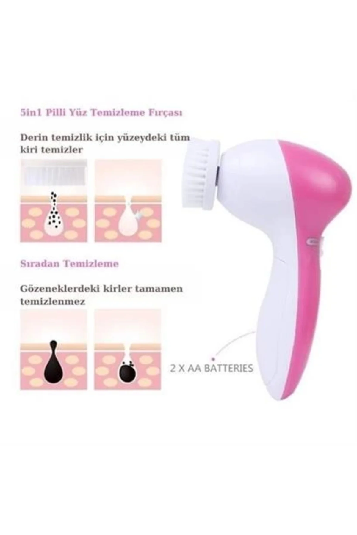 Pilli Yüz Cilt Temizleme Cihazı Siyah Nokta Peeling Fırça Seti Vü Pilli Yüz Cilt Temizleme Cihazı Siyah Nokta Peeling Fırça Seti Vü