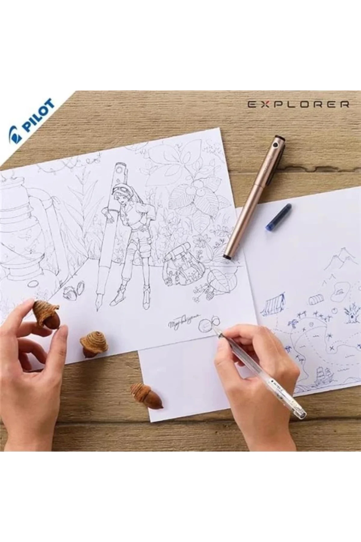 PILOT Explorer Dolmakalem, Beyaz, M