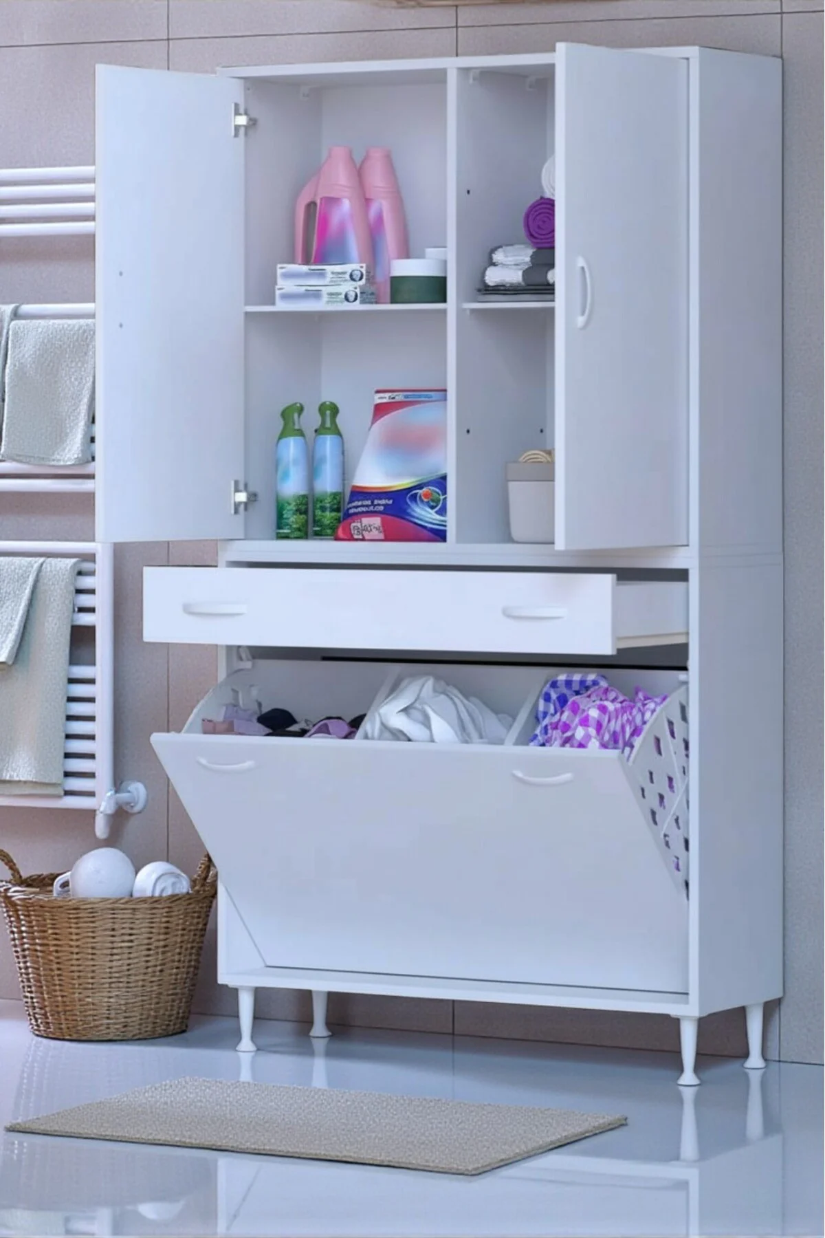 Pine 100 cm Genişlikte Dolap 100x171x32,5 cm Banyo/Mutfak Dolabı 