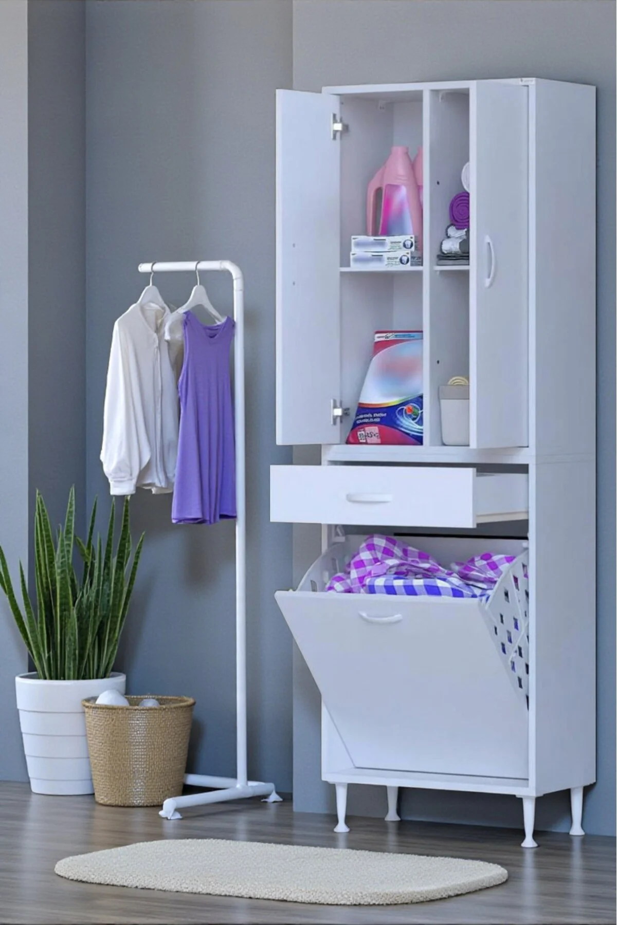 Pine 55 cm Genişlikte Dolap 55x171x32,5 cm Banyo/Mutfak Dolabı İk