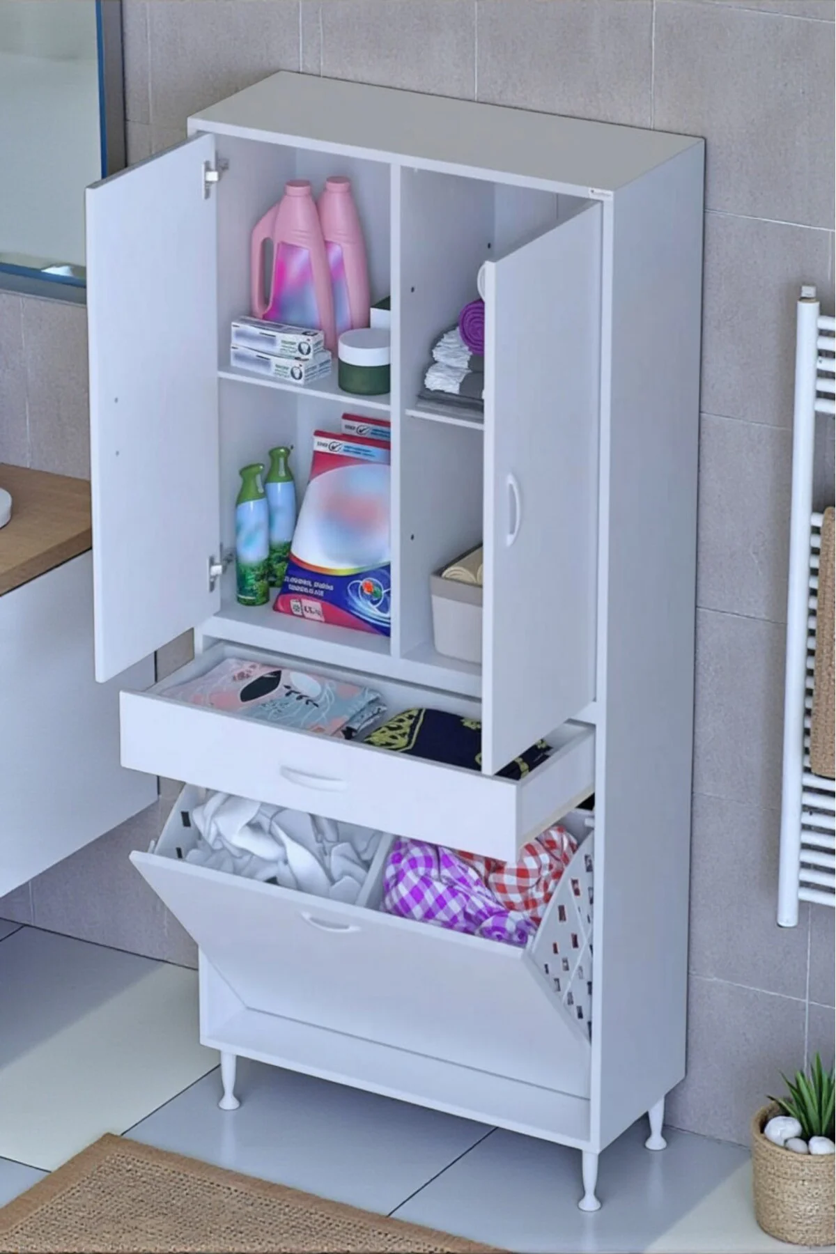 Pine 70 cm Genişlikte Dolap 70x171x32,5 cm Banyo/Mutfak Dolabı İk