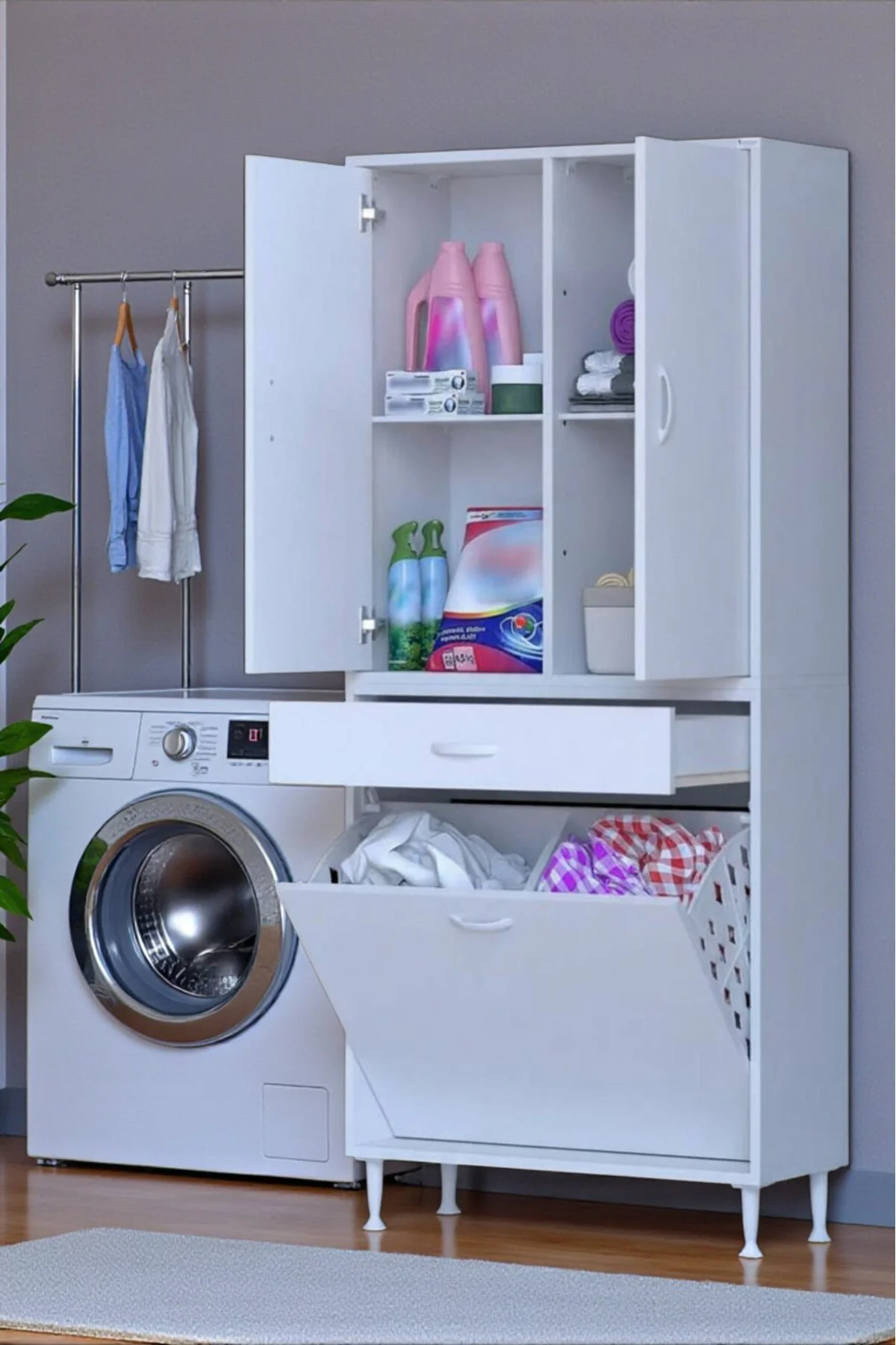 Pine 75 cm Genişlikte Dolap 75x171x32,5 cm Banyo/Mutfak Dolabı İk