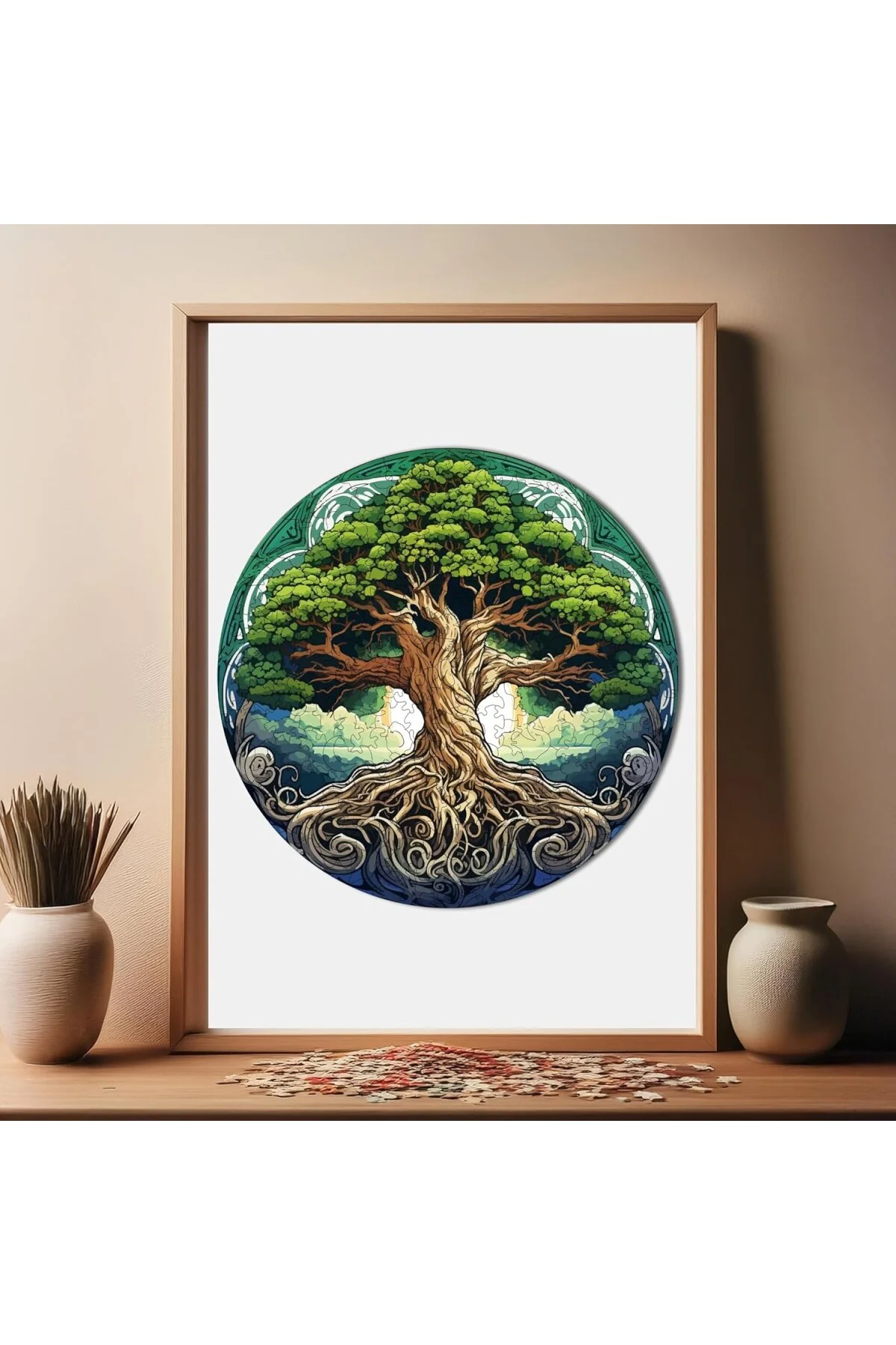 Pinecone - Ahşap Puzzle Yetişkinler için - Köken Ağacı Benzersiz Parçalı Puzzle - 252 Parç
