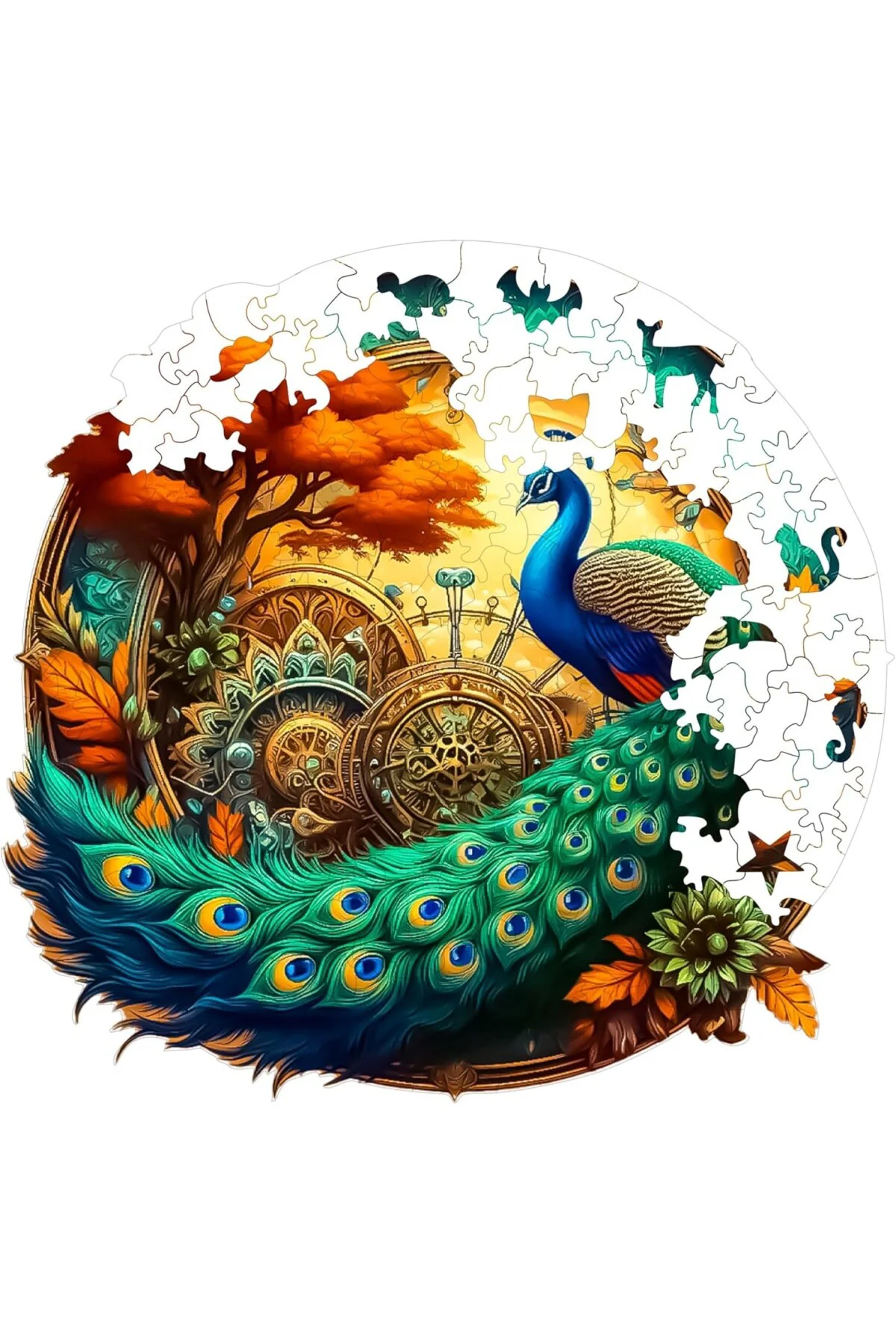 Pinecone - Ahşap Puzzle Yetişkinler için - Tavus Kuşu Benzersiz Parçalı Puzzle - 220 Parça A