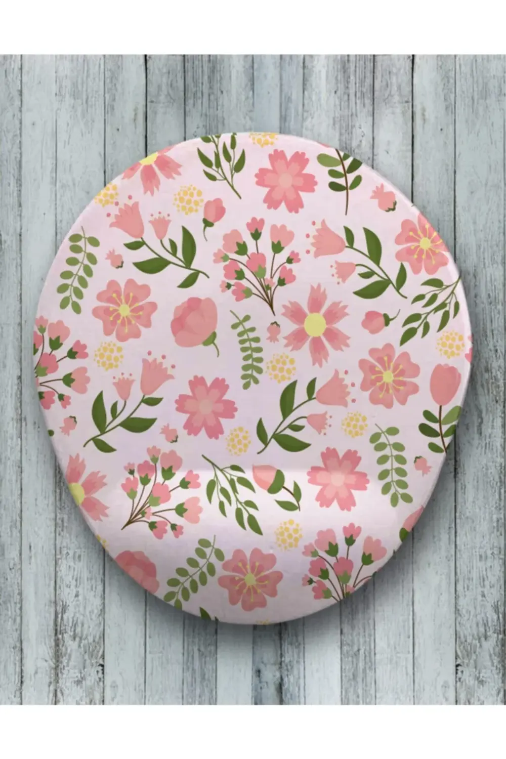 Pink Flower Oval Bilek Destekli Mouse Pad