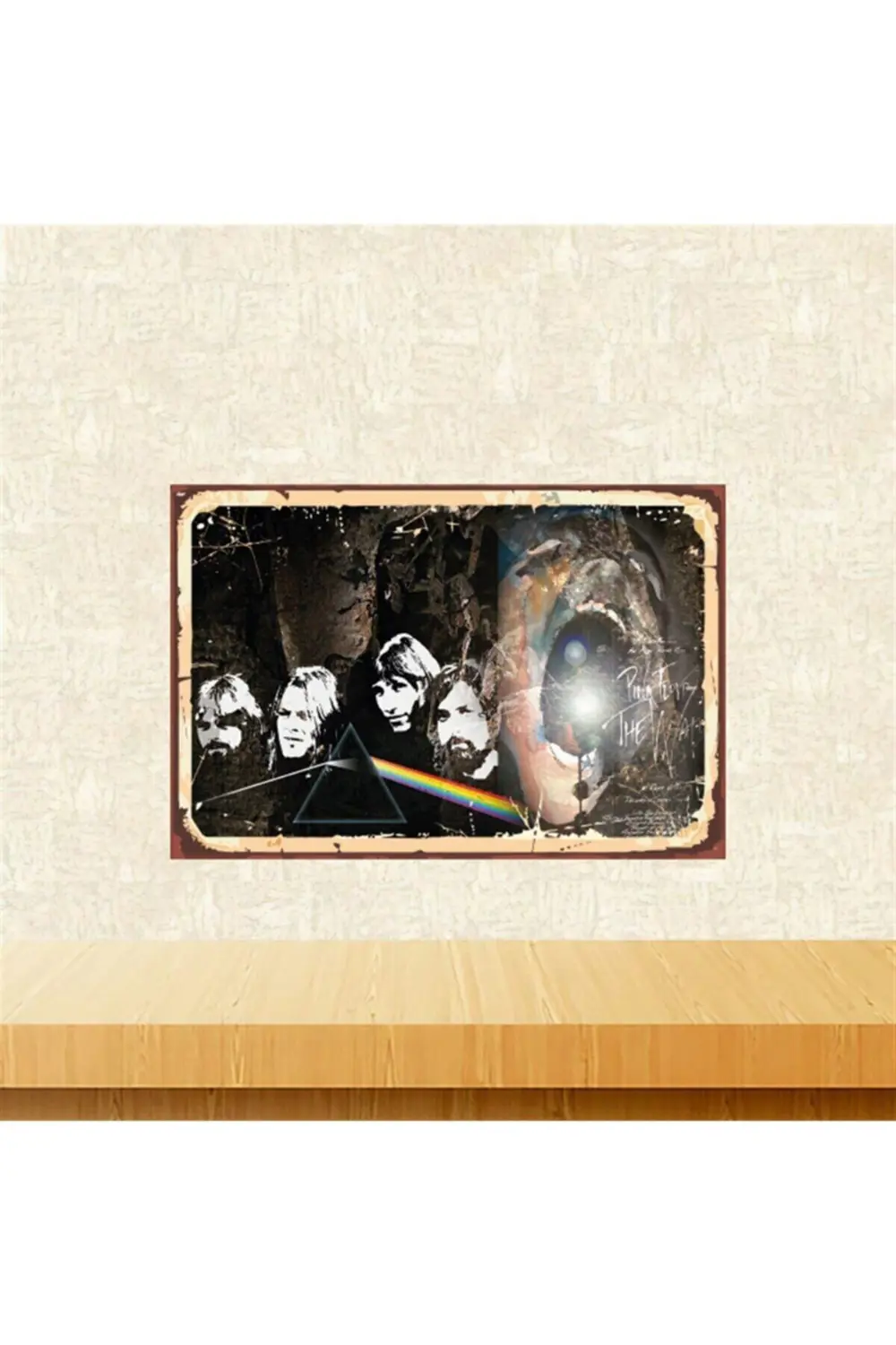 Pink Floyd Tasarımlı 20-30 cm Retro Ahşap Tablo Tkfx5389