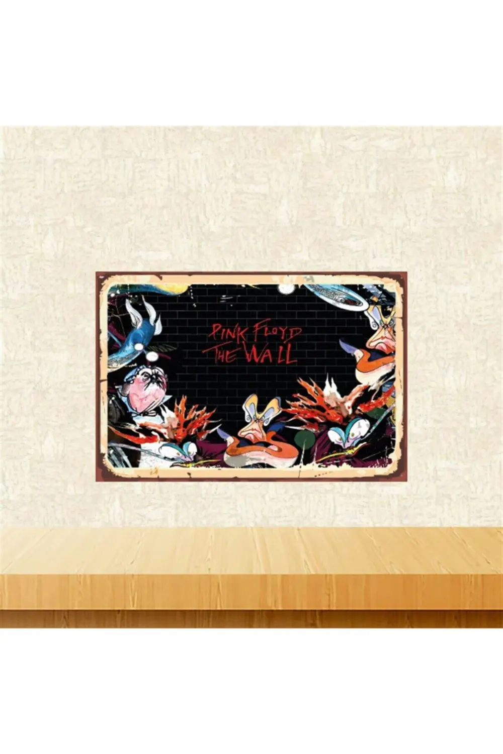 Pink Floyd The Wall Tasarımlı 20-30 Cm Retro Ahşap Tablo Tkfx5394