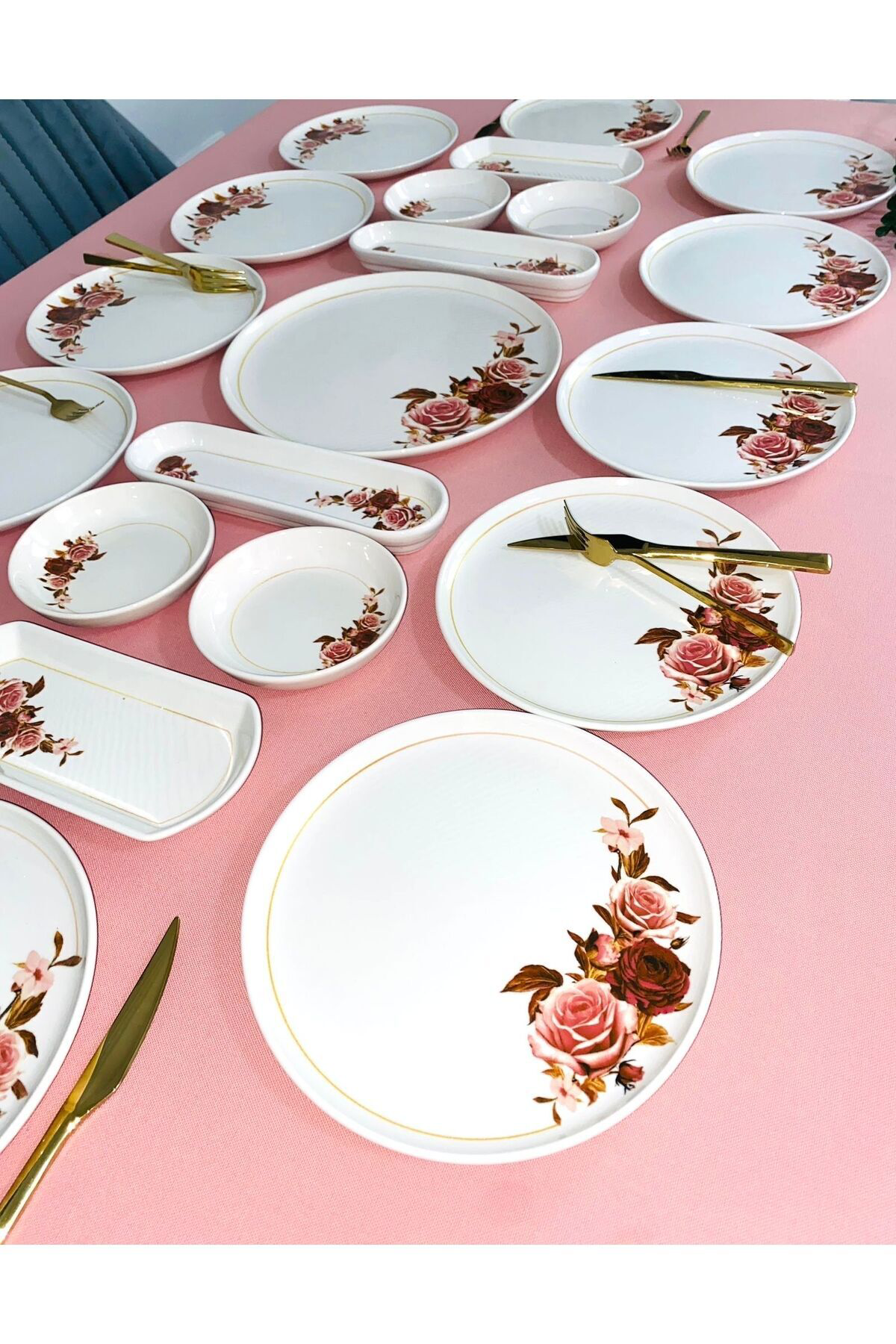 Pink Rose Model 12 Kişilik 21 Parça Kahvaltı Takımı