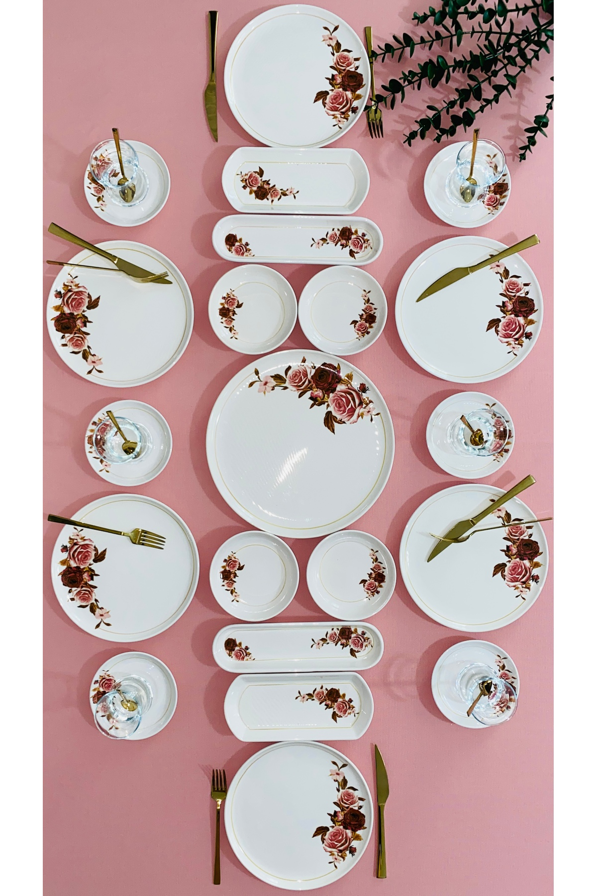 Pink Rose Model 6 Kişilik 21 Parça Kahvaltı Takımı