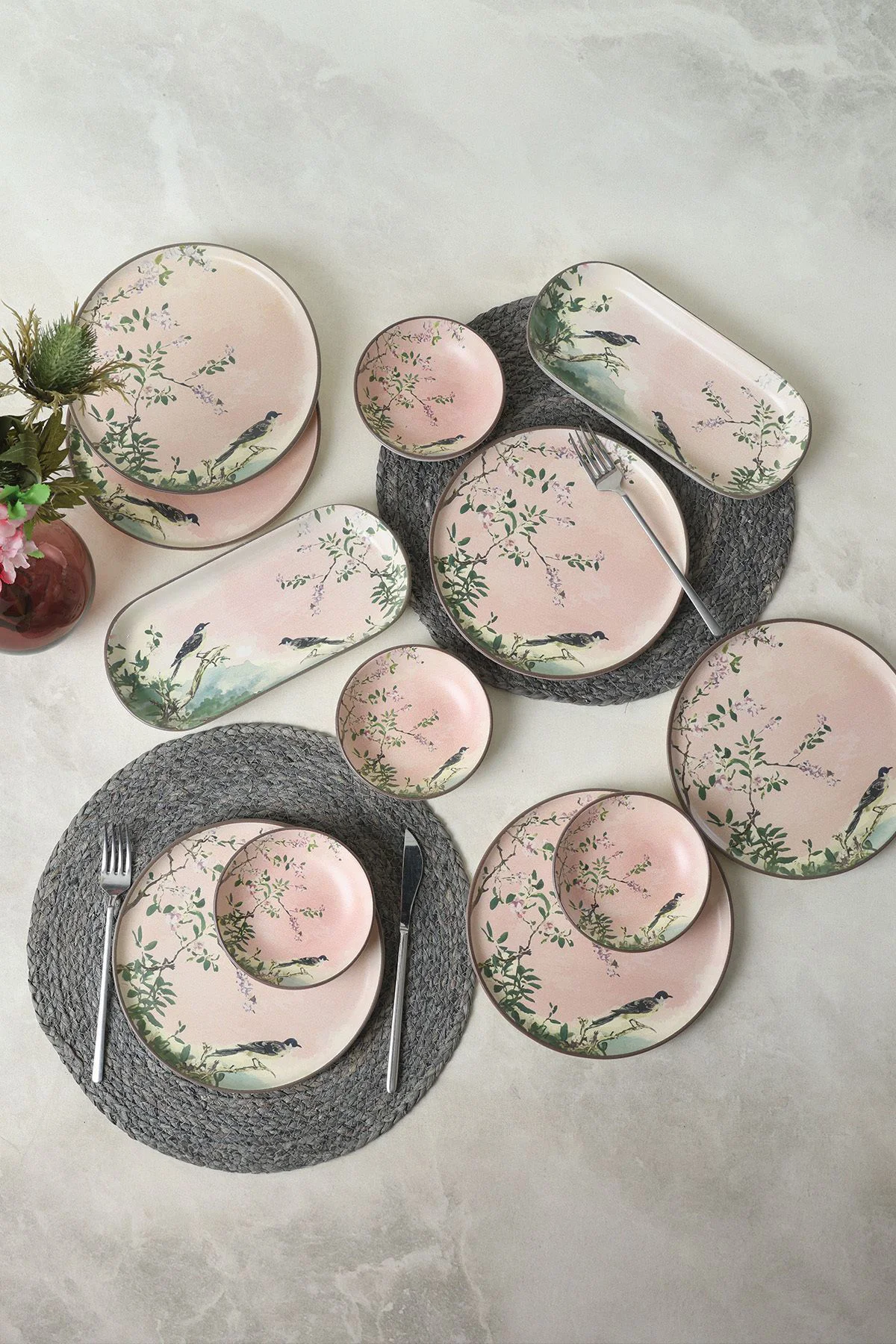 Pink Woods Kahvaltı Takımı 12 Parça 6 Kişilik 22639-41