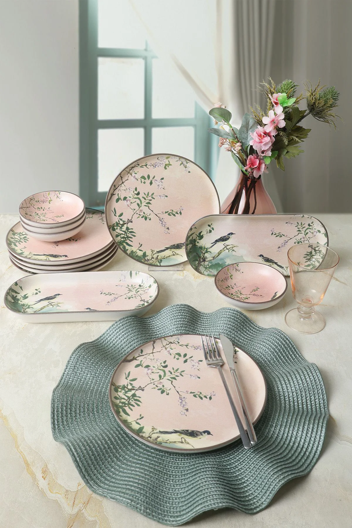 Pink Woods Kahvaltı Takımı 12 Parça 6 Kişilik 22639-41