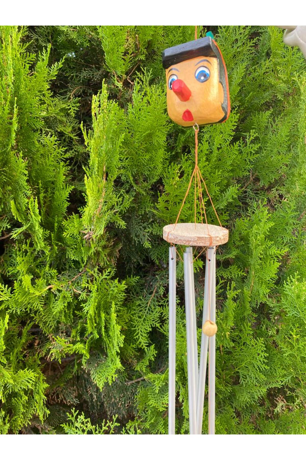 Elif Aksesuar Pinokyo Ahşap Metalli Rüzgar Çanı