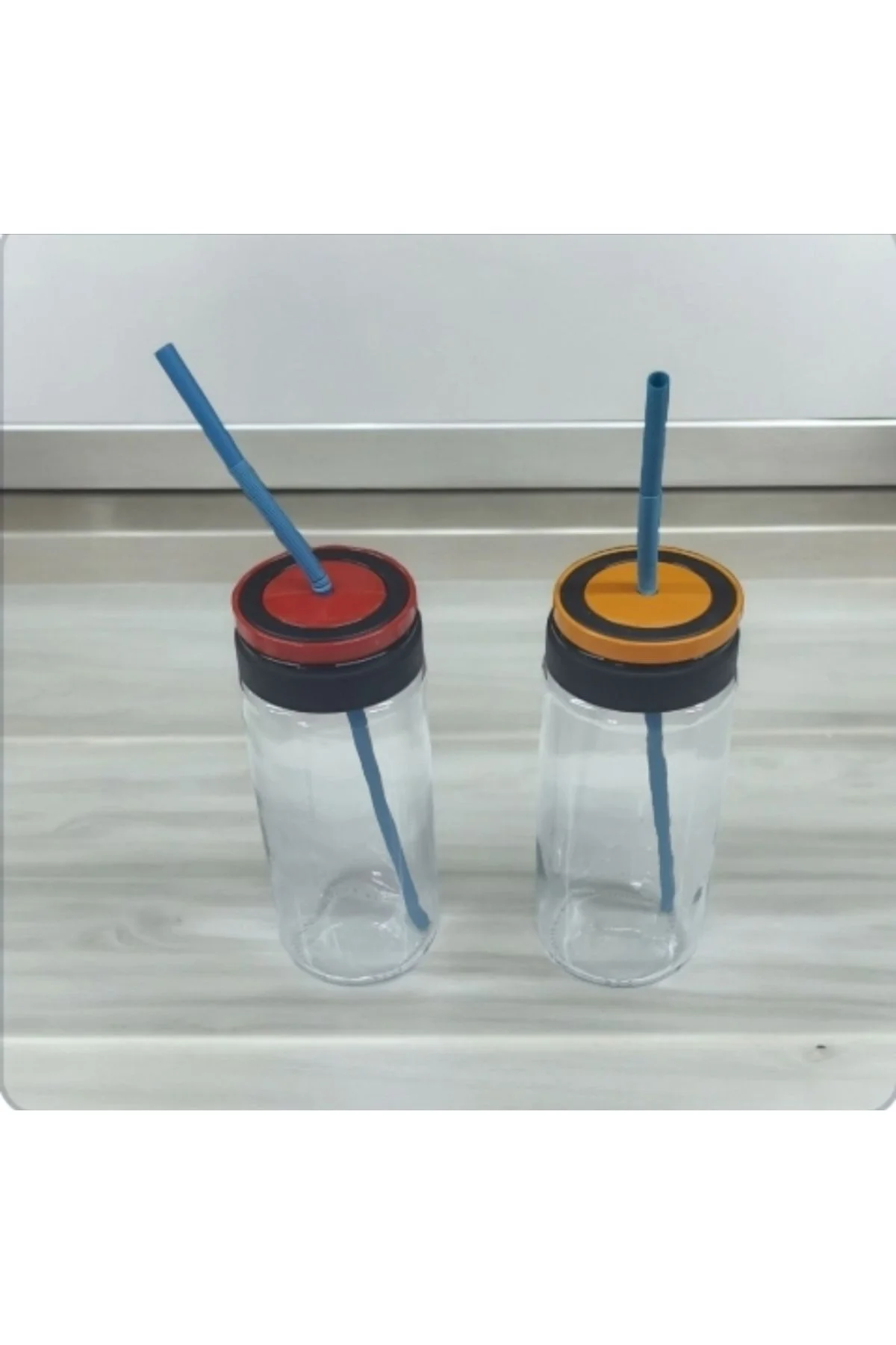 Pipetli Vakumlu Conta Kapaklı Cam Kavanoz Bardak Pipetli Vakumlu Conta Kapaklı Cam Kavanoz Bardak