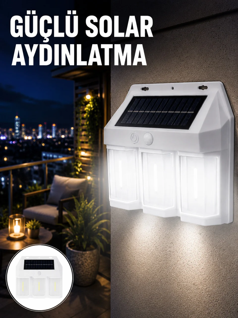 Pır Sensörlü Solar Lamba Otomatik Şarj Ve Gece Aydınlatma Yeni Nesil - Lisinya
