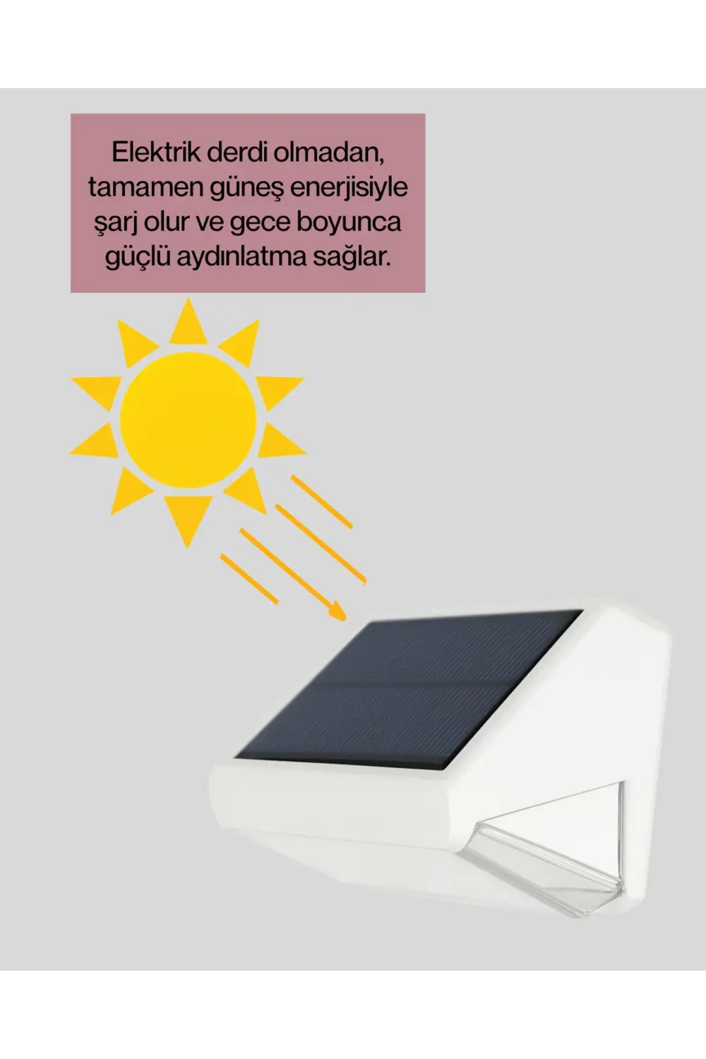 PIR Sensörlü Solar Lamba – Otomatik Şarj ve Gece Aydınlatma