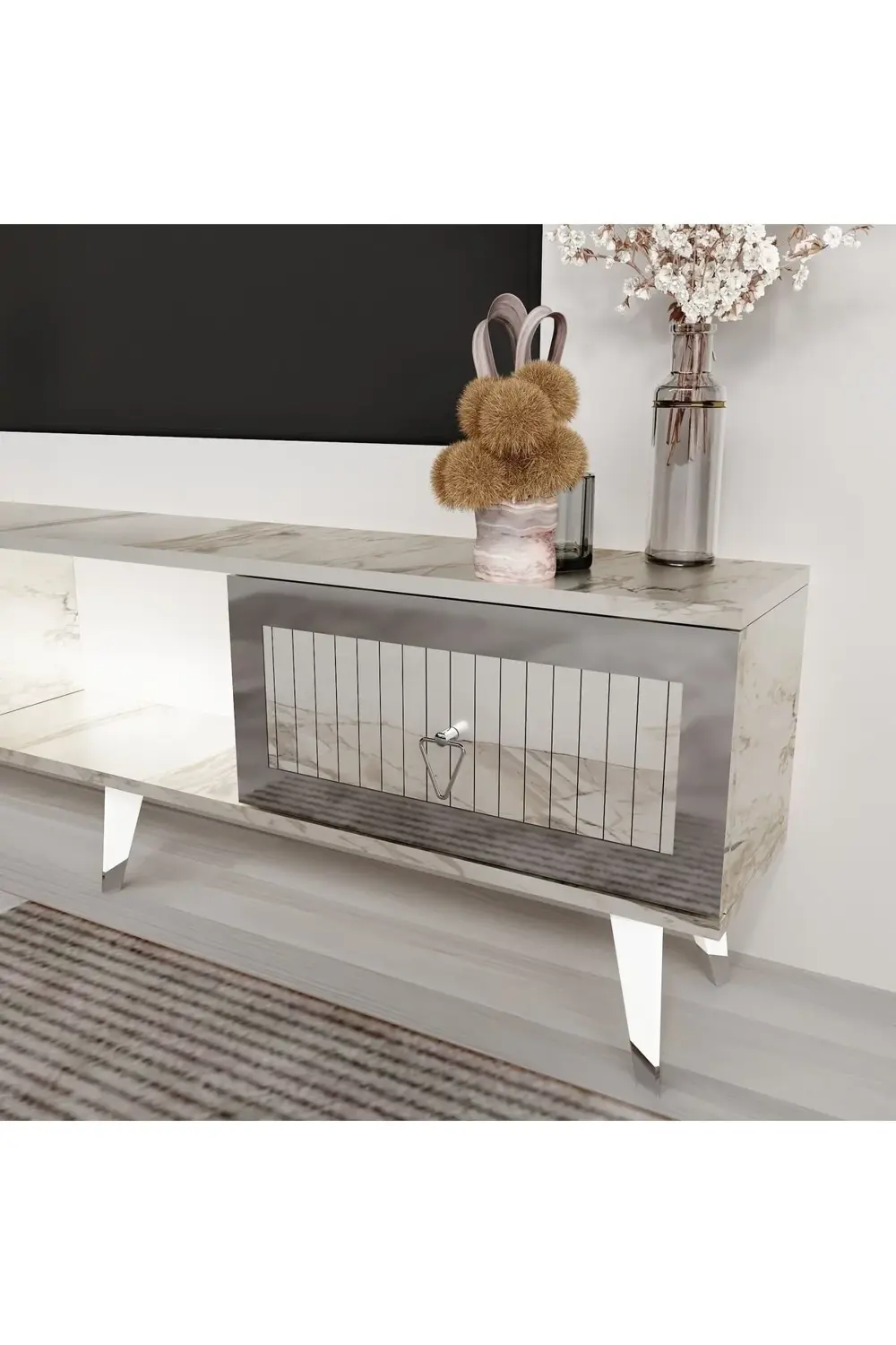 PİRAMİİT 20 CM SEHPA,TV ÜNİTESİ MOBİLYA AYAĞI ( 5 ADET) BEYAZ-GÜM