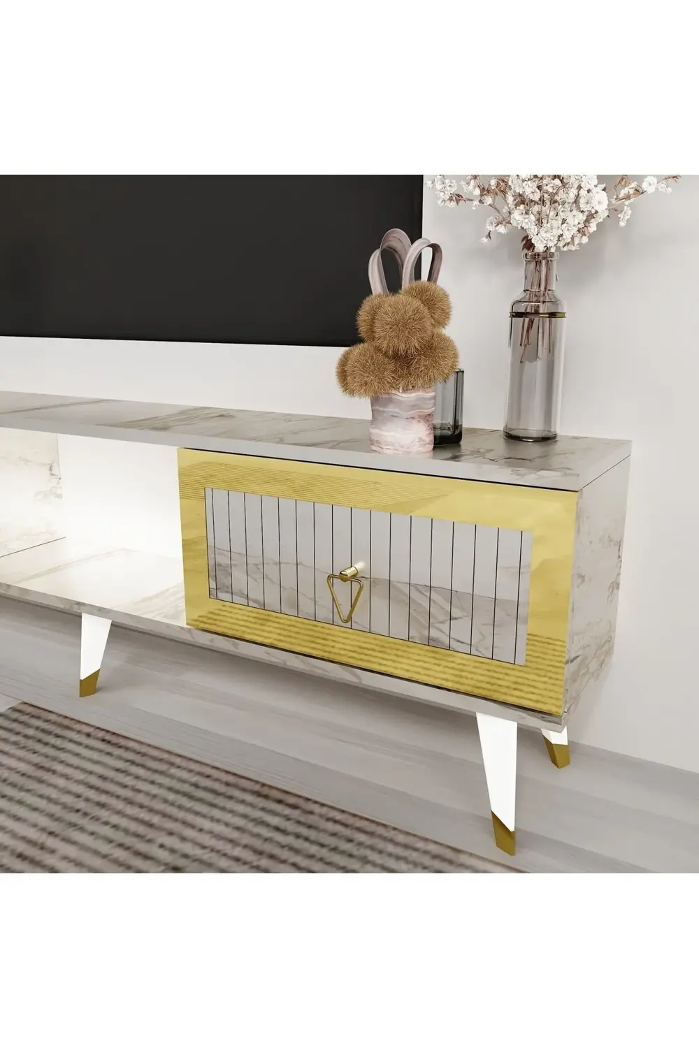 PİRAMİT 20 CM SEHPA,TV ÜNİTESİ MOBİLYA AYAĞI ( 5 ADET) BEYAZ-ALTI