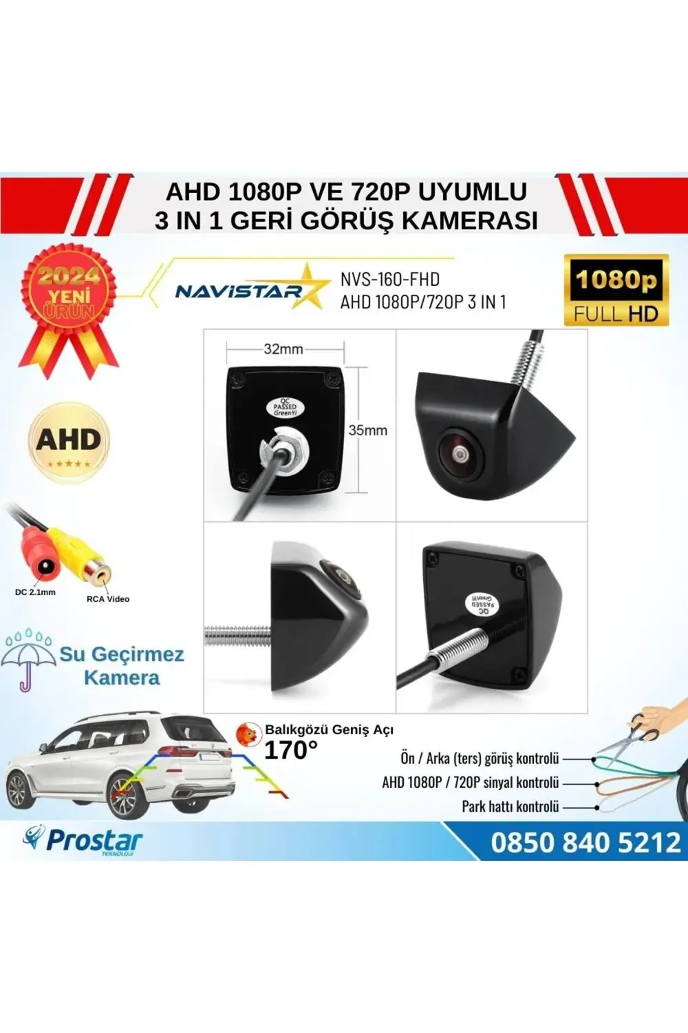 Piramit Balıkgözü AHD 1080P ve 720P Çevrilebilir 170 Derece Geniş