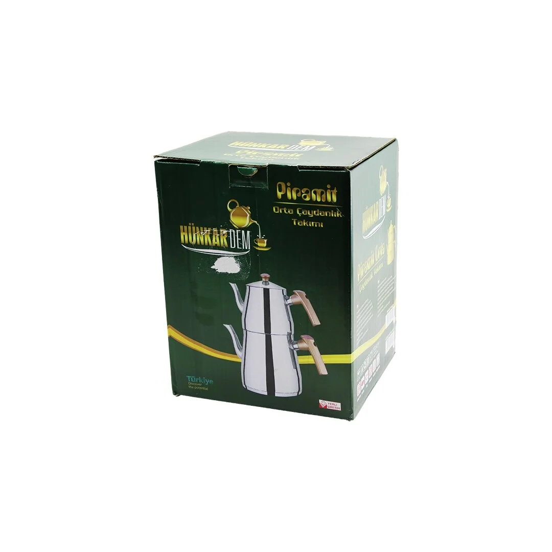 Piramit Orta Boy Çelik Çaydanlık Seti - Takımı Renkli Bakalit Kulp Üst Demlik : 1.1lt - Alt Suluk: 2lt Kendinden Süzgeçli Bx40 Fiyatı, Yorumları ve Özellikleri