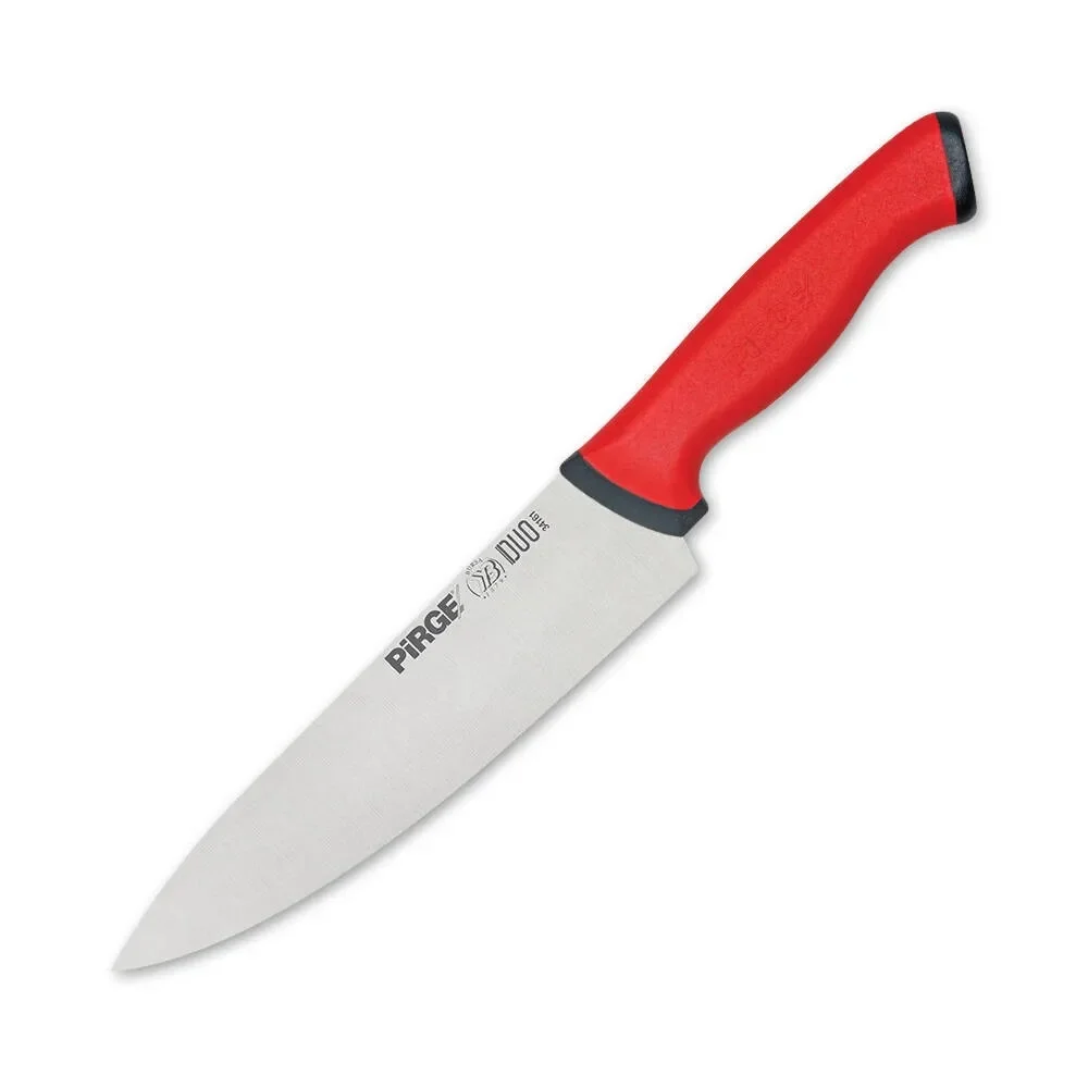 Pirge 34161 Duo Şef Bıçağı 21 Cm - Kırmızı Kaymaz Sap Pirge 34161 Duo Şef Bıçağı 21 Cm - Kırmızı Kaymaz Sap