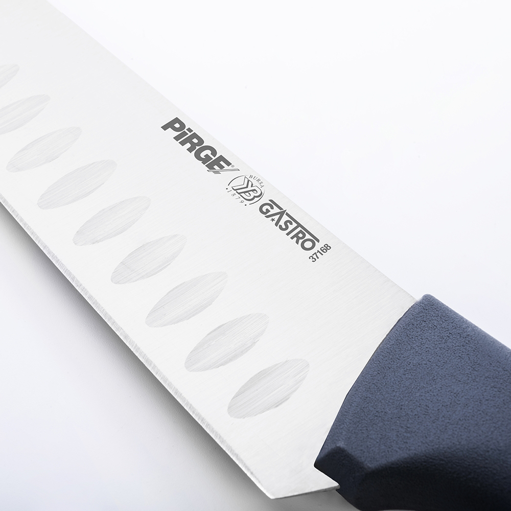 Pirge Gastro Santoku Bıçağı Oluklu 17 Cm Gri