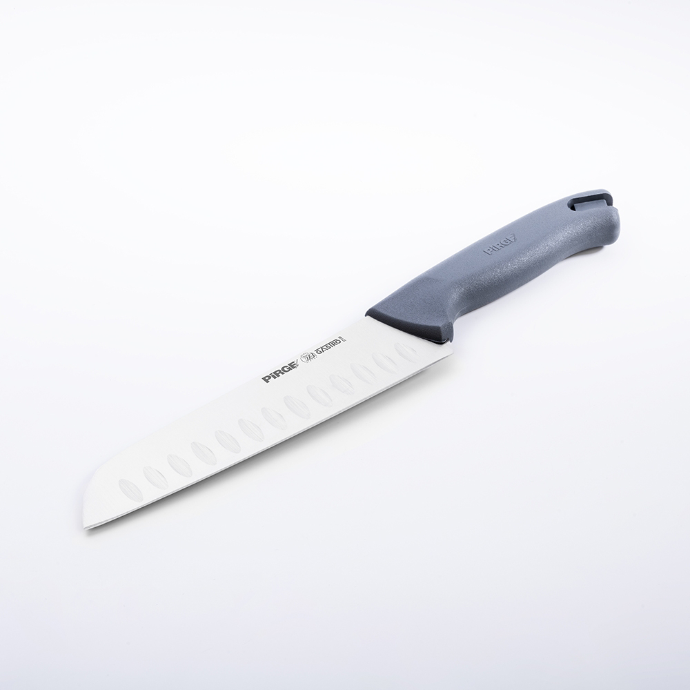 Pirge Gastro Santoku Bıçağı Oluklu 17 Cm Gri