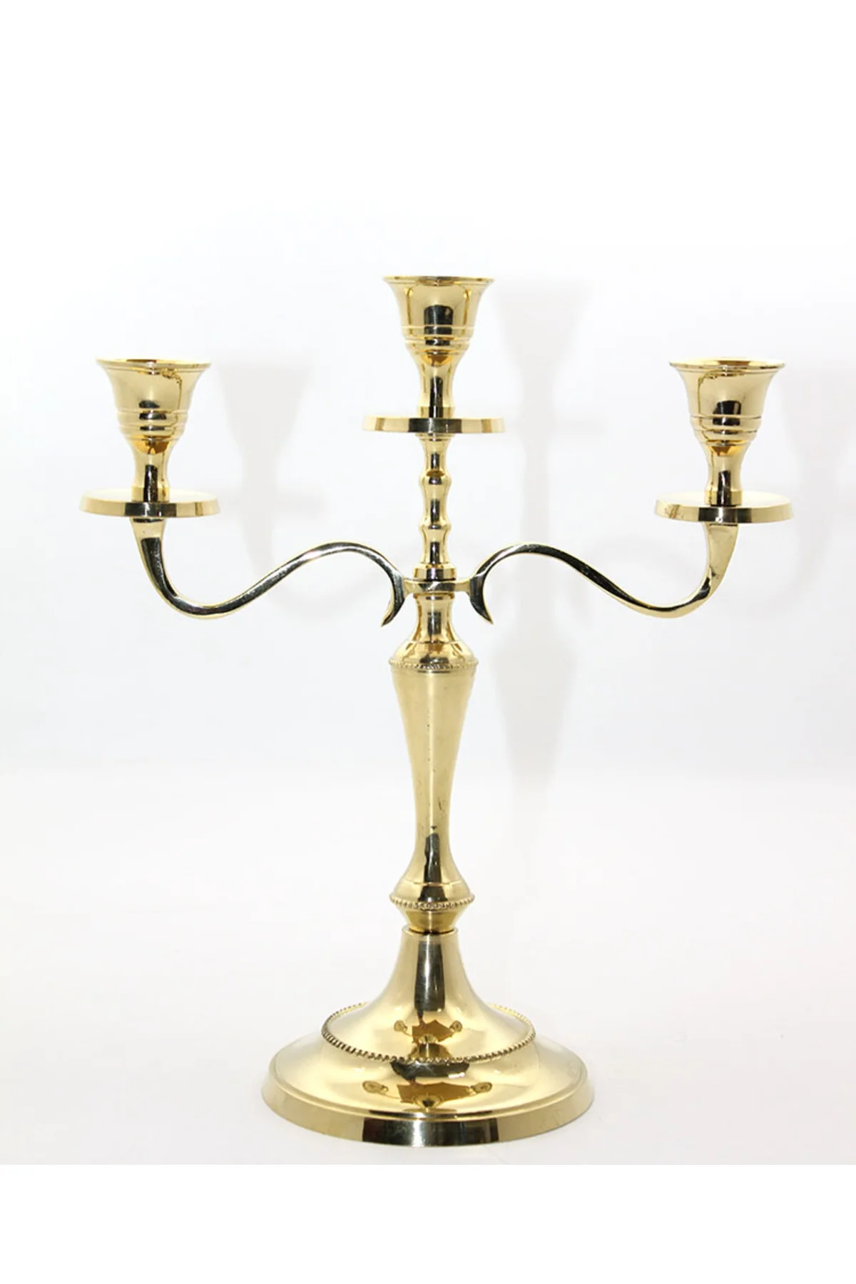Pirinç 3'lü Şamdan Model 1